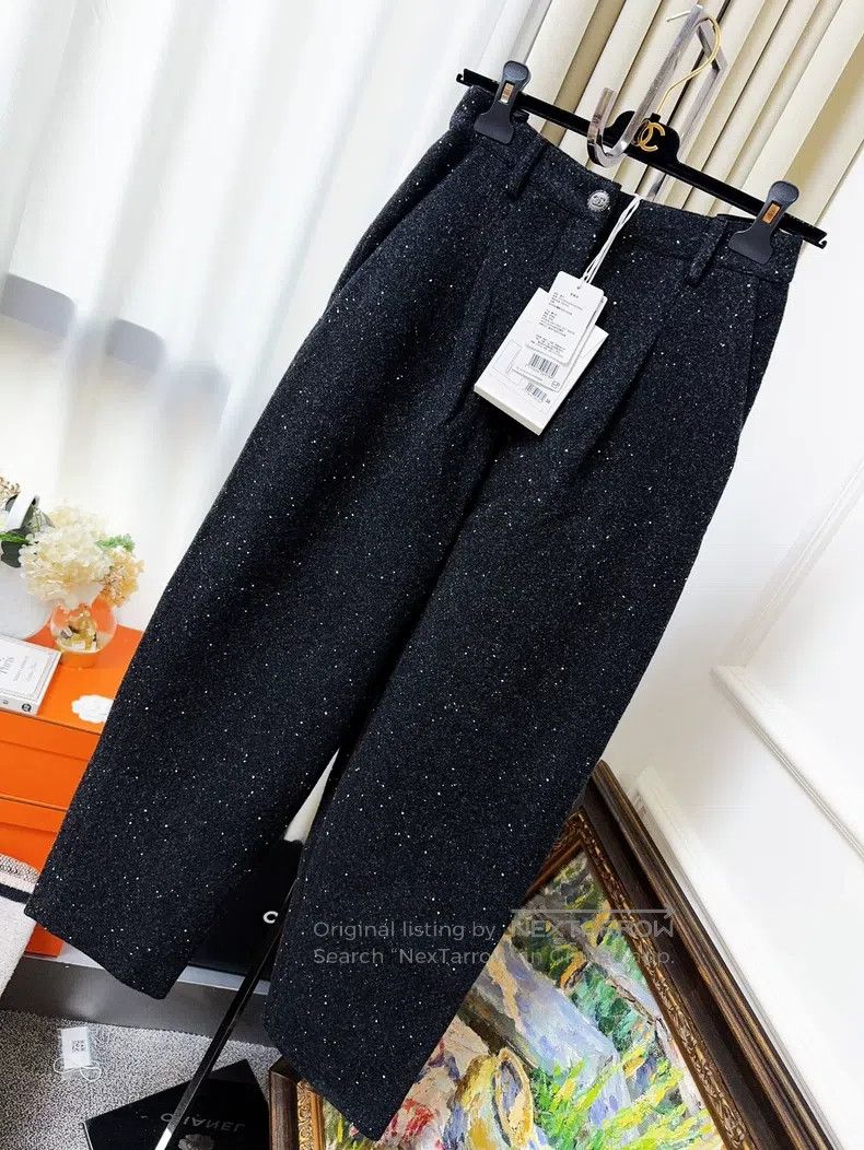 Chanel Chanel 21b full of stars and snowflakes black tweed trouse Size 24" / US 00 / IT 34 - 1 Thumbnail