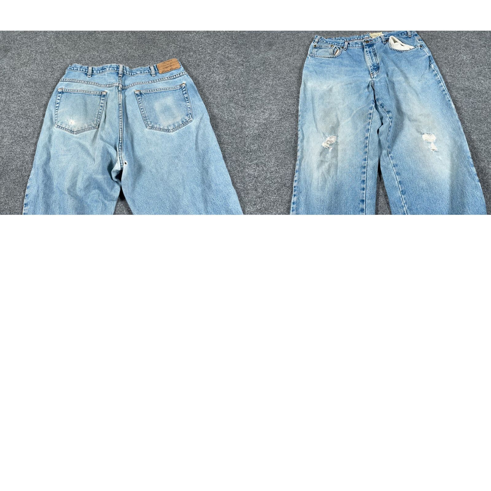 Eddie Bauer VINTAGE Eddie Bauer Jeans Men's 35 x 30 Light Blue Distressed Tapered 90s Retro Size US 38 / EU 54 - 8 Thumbnail