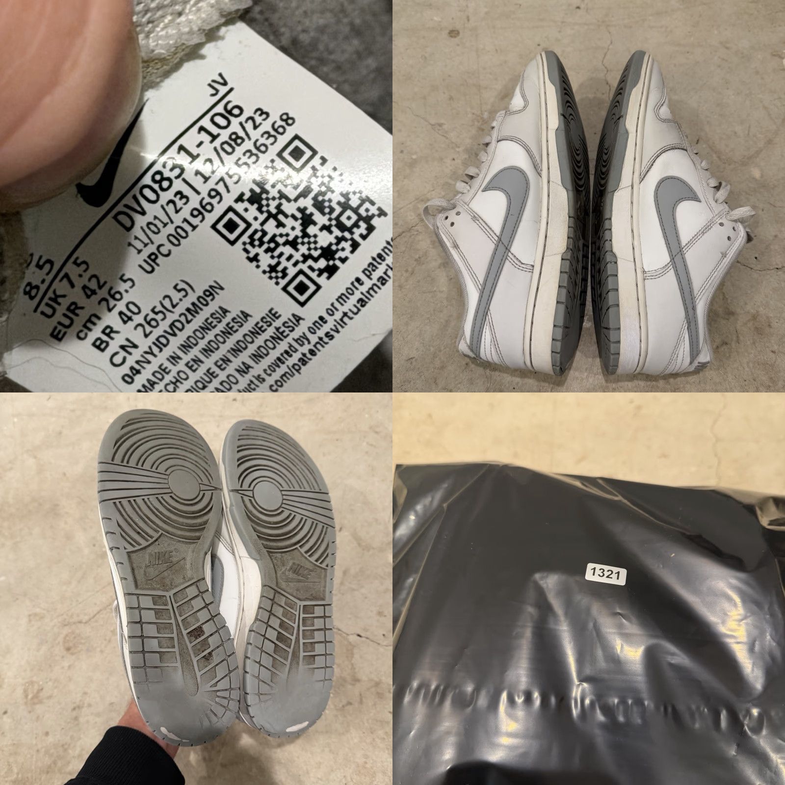 Nike Nike Dunk Low Summit White Light Smoke Grey DV0831-106 Mens Size 8.5 Sneaker Shoes Grey Nike Dunk Low 2024 Men Size US 8 / EU 41 - 8 Thumbnail