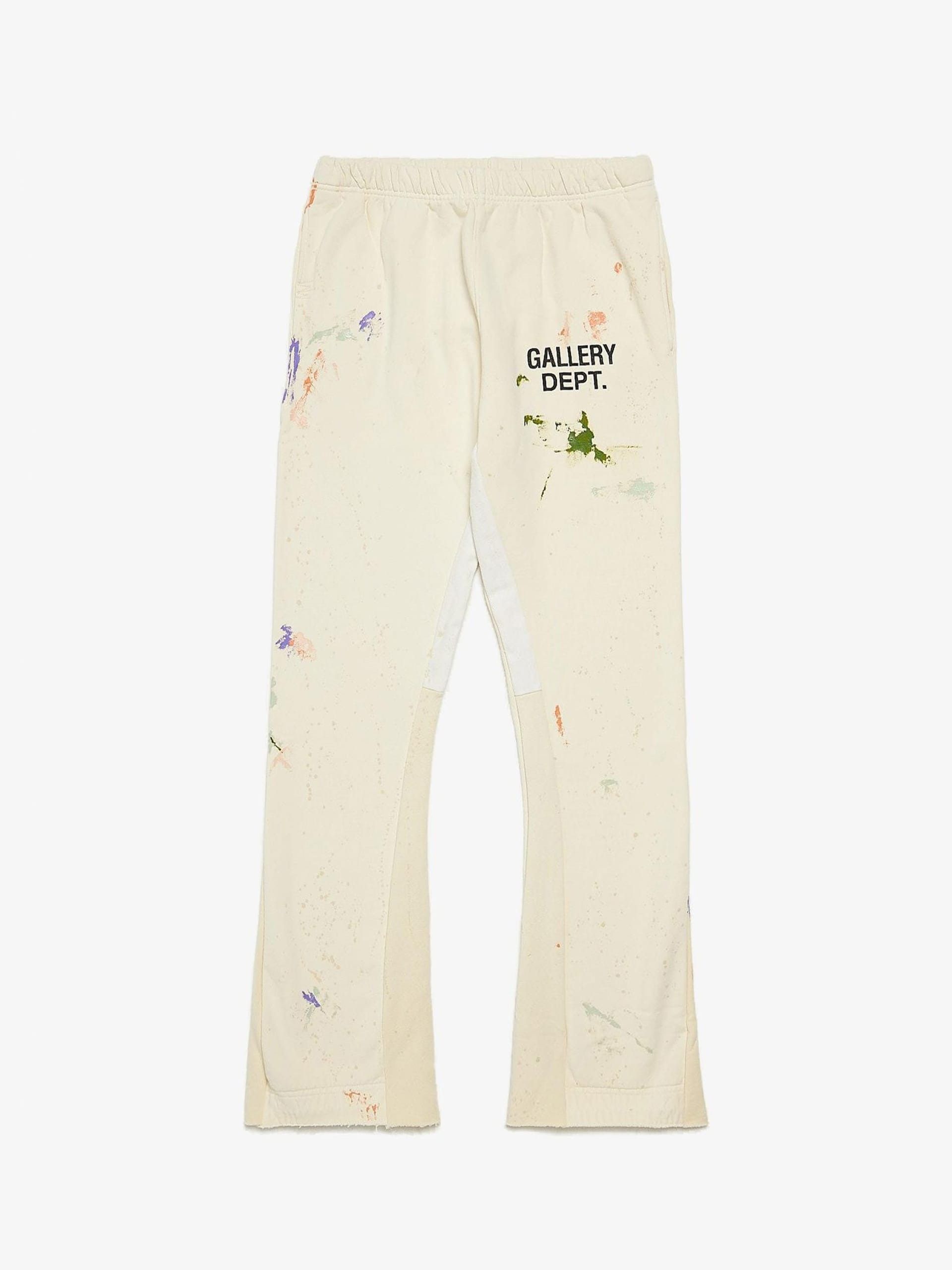 Gallery Dept. Beige Logo Printed Painted Cotton Sweatpants Size US 34 / EU 50 - 1 Thumbnail