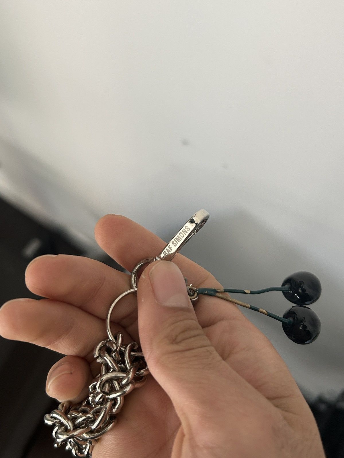 Pre-owned Raf Simons Twisted Black Cherry Wallet Chain In