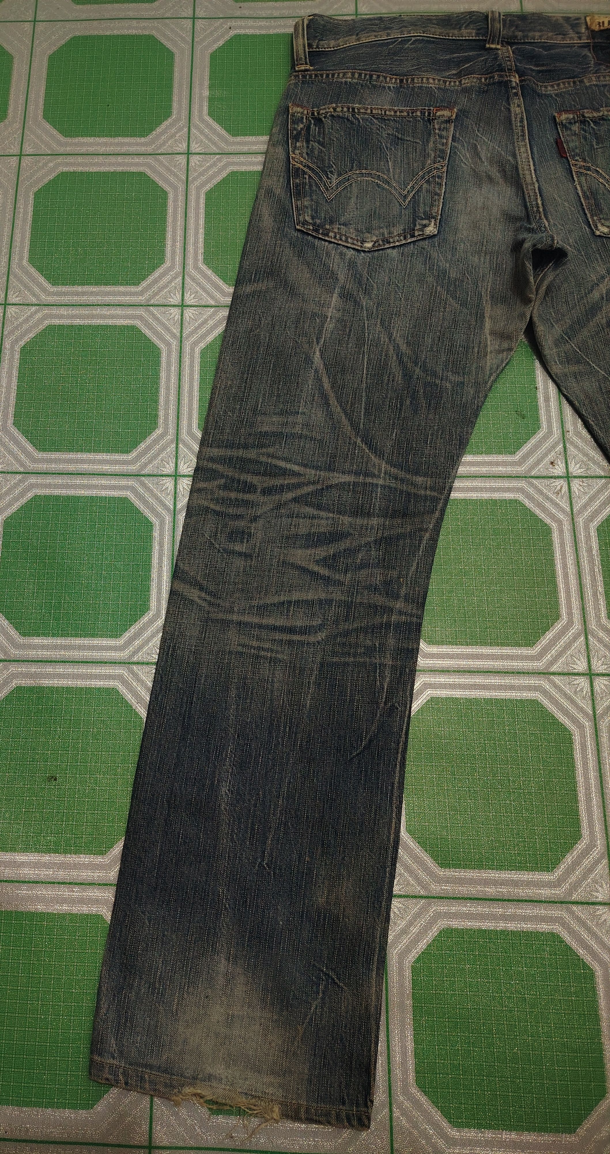 Who Decides War Japanese Edwin 503 Blue Trip Distressed Jeans Size US 34 / EU 50 - 14 Thumbnail