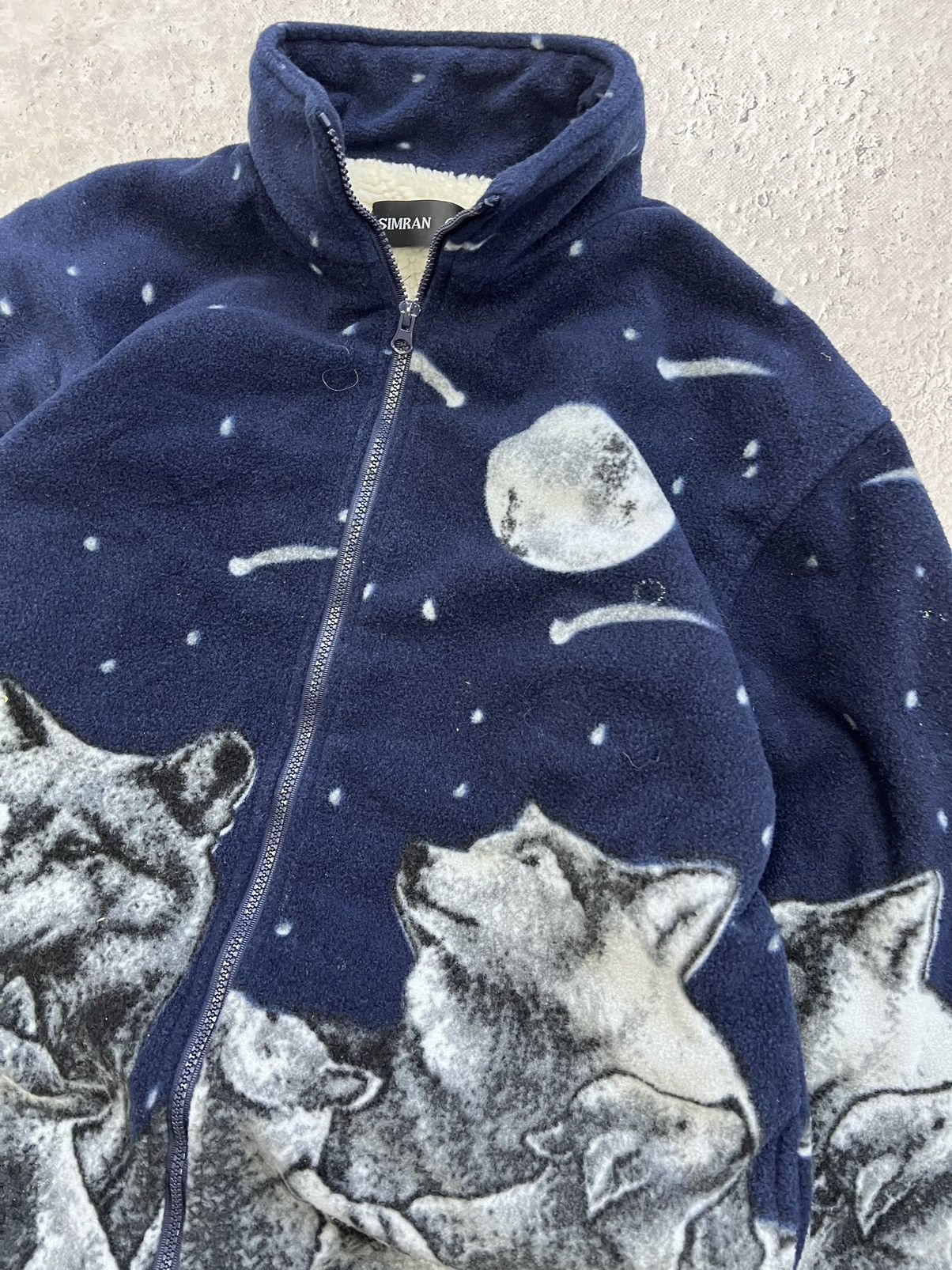Vintage VINTAGE 90S OVERSIZE RARE SHERPA FLEECE WOLF ANIMAL HOODIE Size US M / EU 48-50 / 2 - 4 Thumbnail