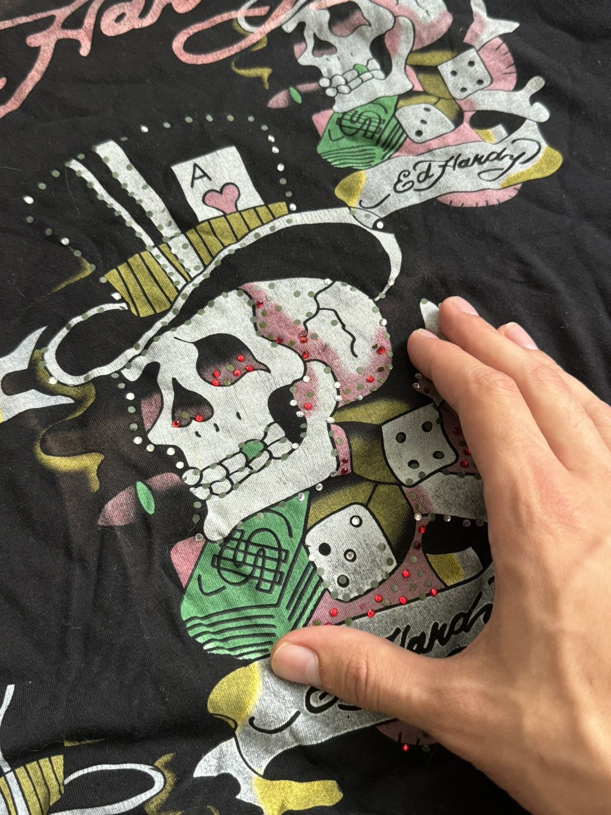 Ed Hardy Vintage Ed Hardy Distressed skull t-shirt Size US L / EU 52-54 / 3 - 4 Thumbnail