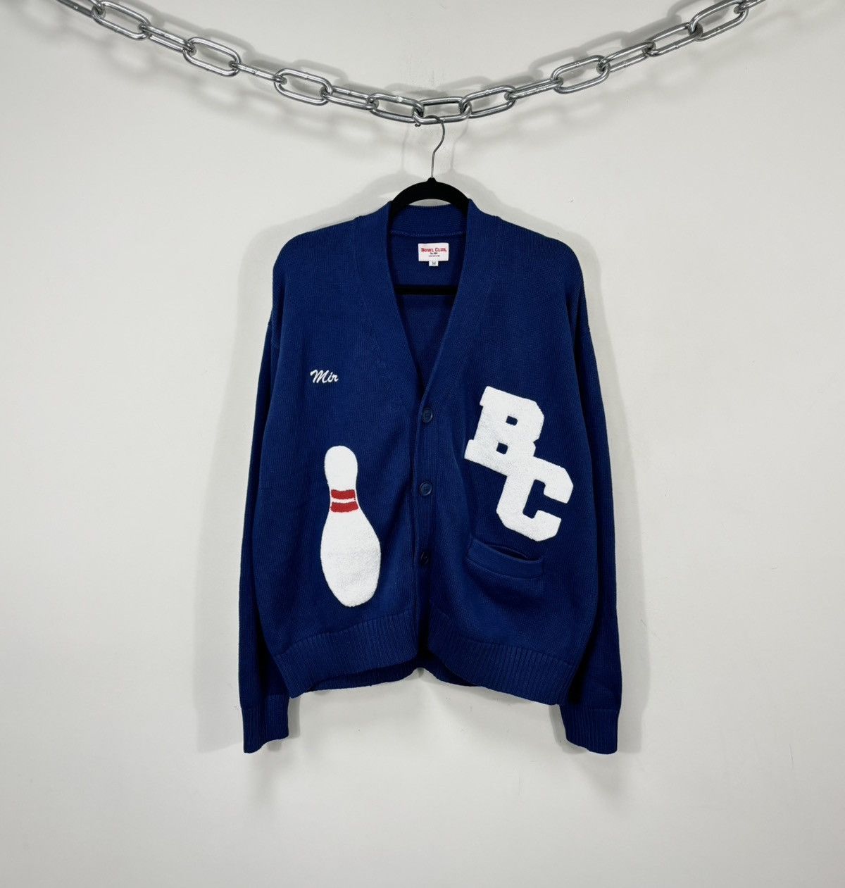Other Mir Studio Bowl Club Y2K Blue Letterman Cardigan Sweater Size US M / EU 48-50 / 2 - 1 Thumbnail