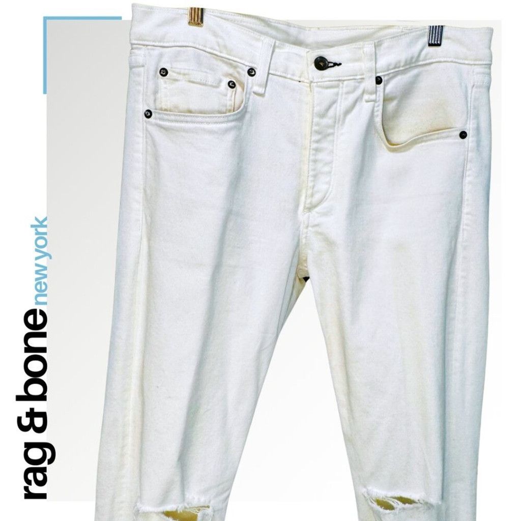 Rag & Bone rag & bone Men's White Extra-Slim Jeans - 32 Size US 32 / EU 48 - 1 Thumbnail