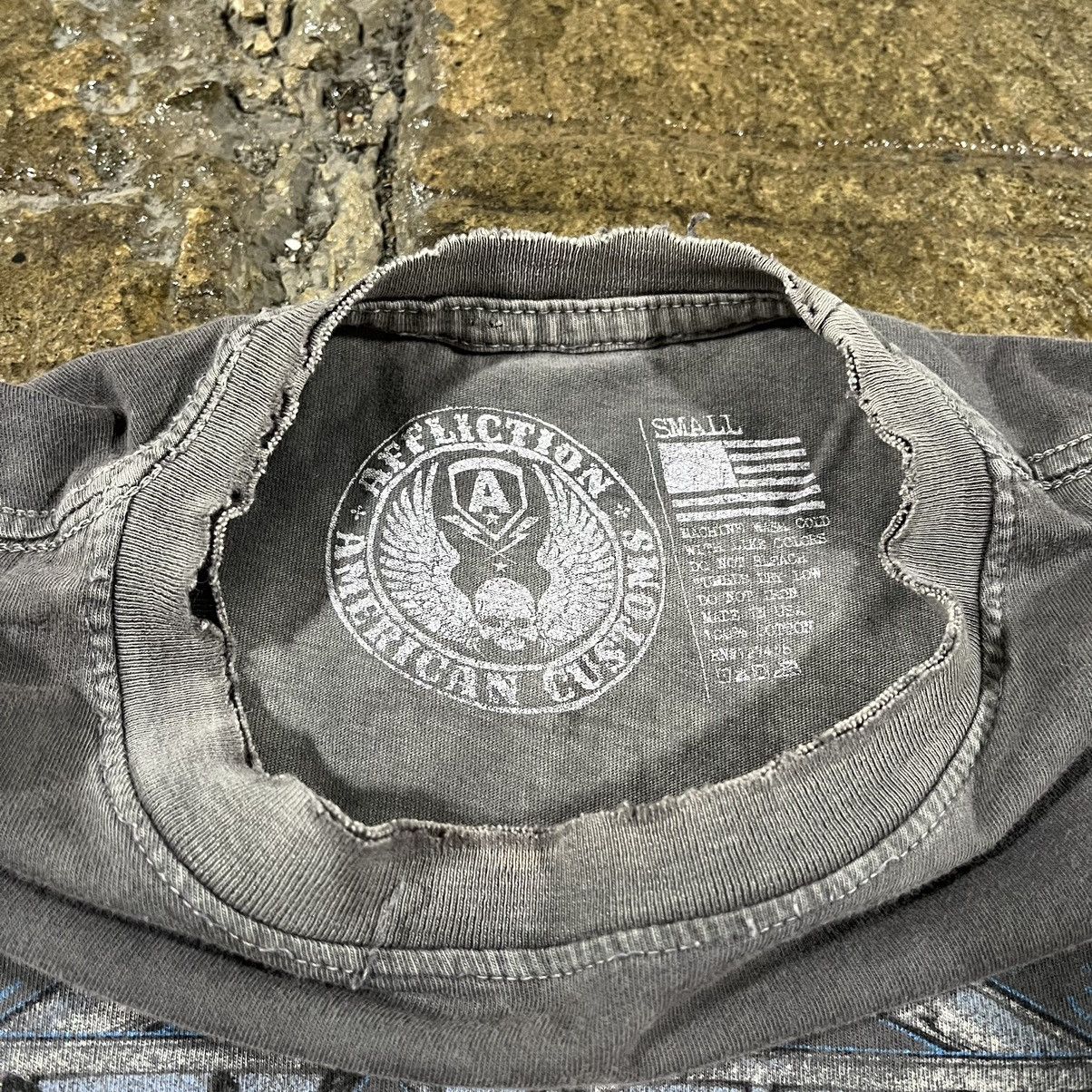 Affliction × Tapout × Vintage Crazy Y2K Affliction Biker Grunge Motorcycle Punk Tee Shirt Size US S / EU 44-46 / 1 - 7 Thumbnail