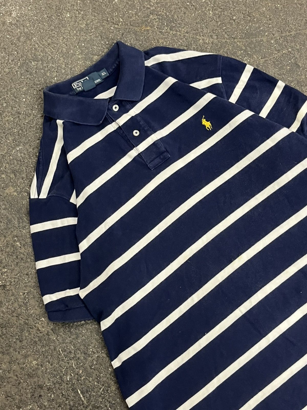 Polo Ralph Lauren × Vintage Polo Ralph Lauren vintage stripped polo shirt hype preppy Size US XL / EU 56 / 4 - 3 Thumbnail