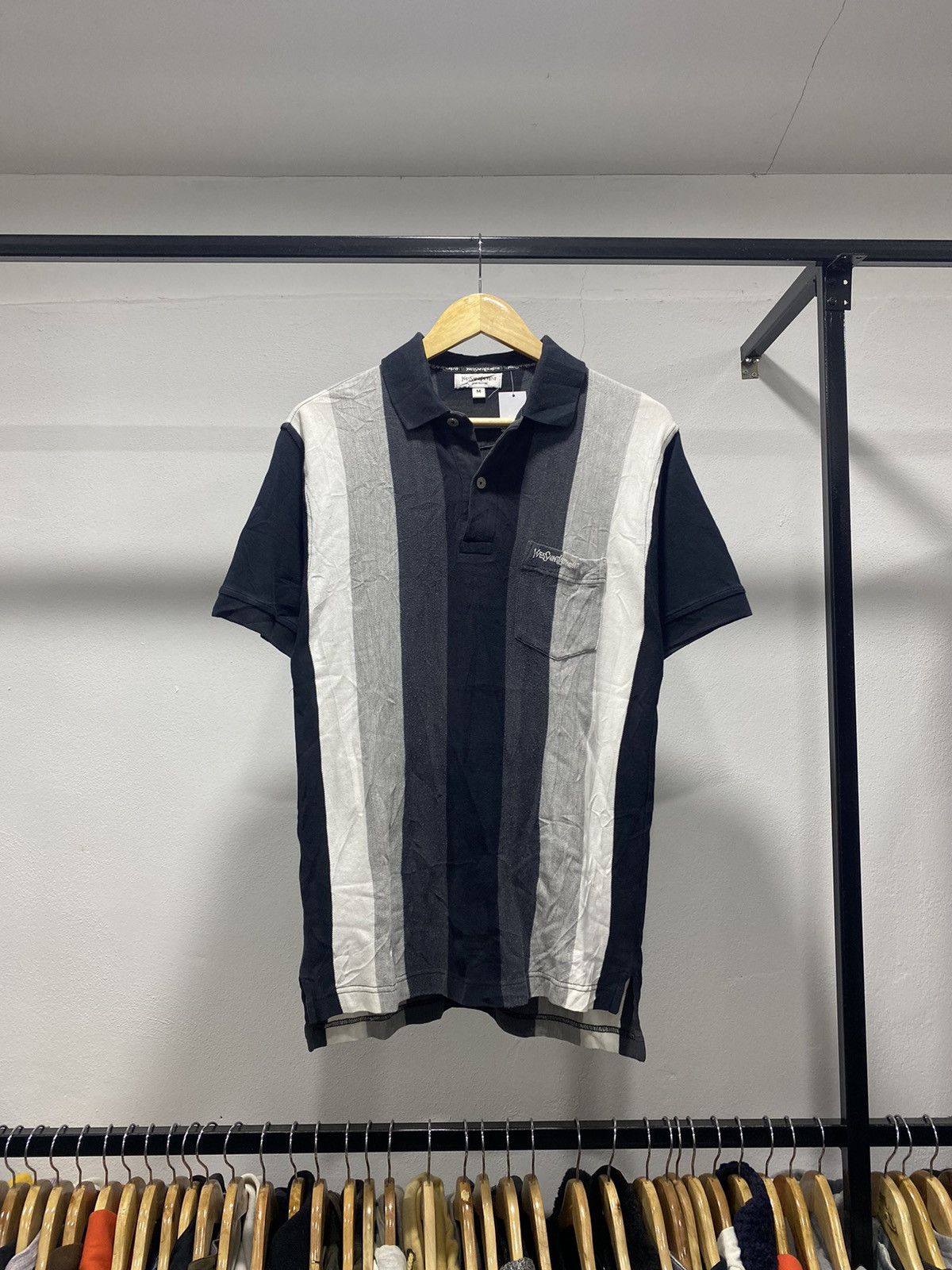 Designer × Vintage × Yves Saint Laurent Yves Saint Laurent Ysl Polo Shirt Collar 90s 80s Size US S / EU 44-46 / 1 - 1 Thumbnail