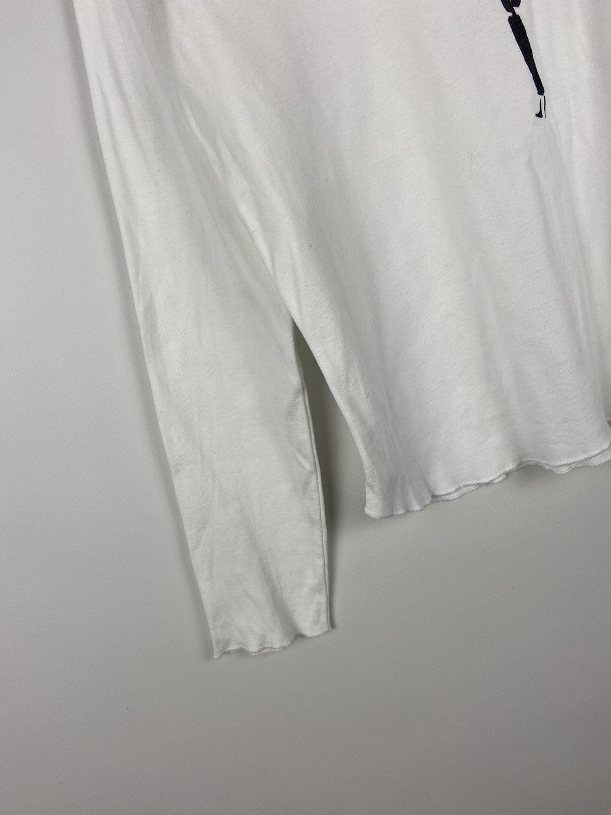 Designer × Sonia Rykiel Sonia Rykiel White Long Sleeve Graphic Tee "Lady" Blouse Size XL / US 12-14 / IT 48-50 - 8 Thumbnail