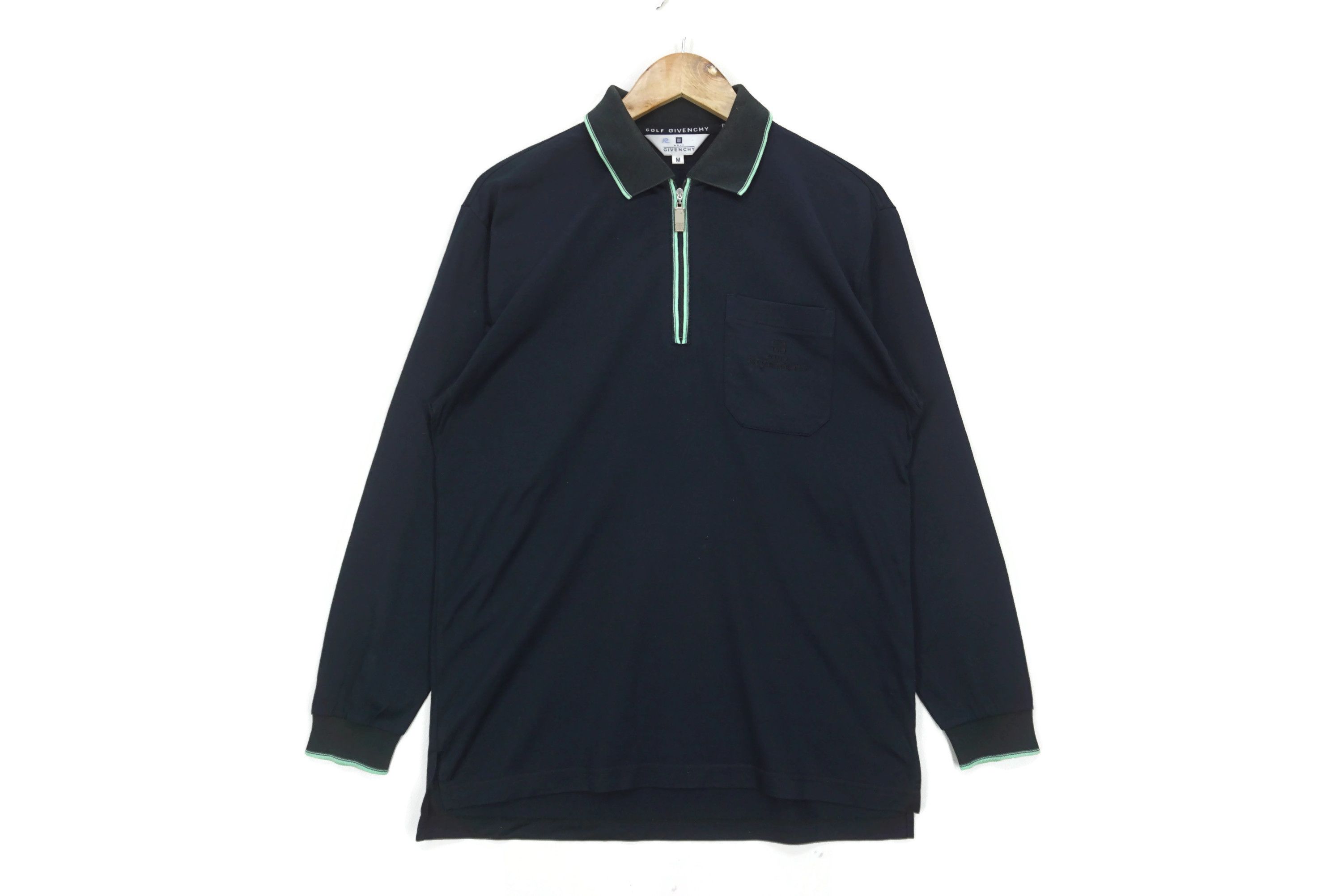 image of Givenchy Golf Vintage Long Sleeve Polo Shirt Made In Japan in Black, Men's (Size Medium)
