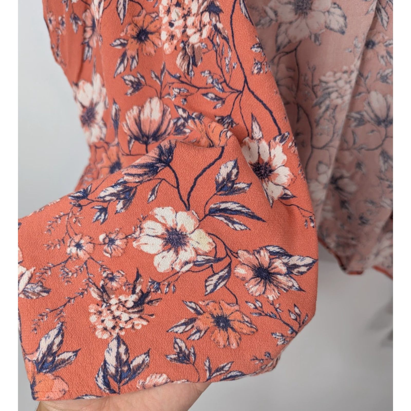 Vintage Knox Rose Women's M/L Pink Orange Open Front Floral Poncho Cover Up Boho Rayon Shirt? Size M / US 6-8 / IT 42-44 - 3 Thumbnail