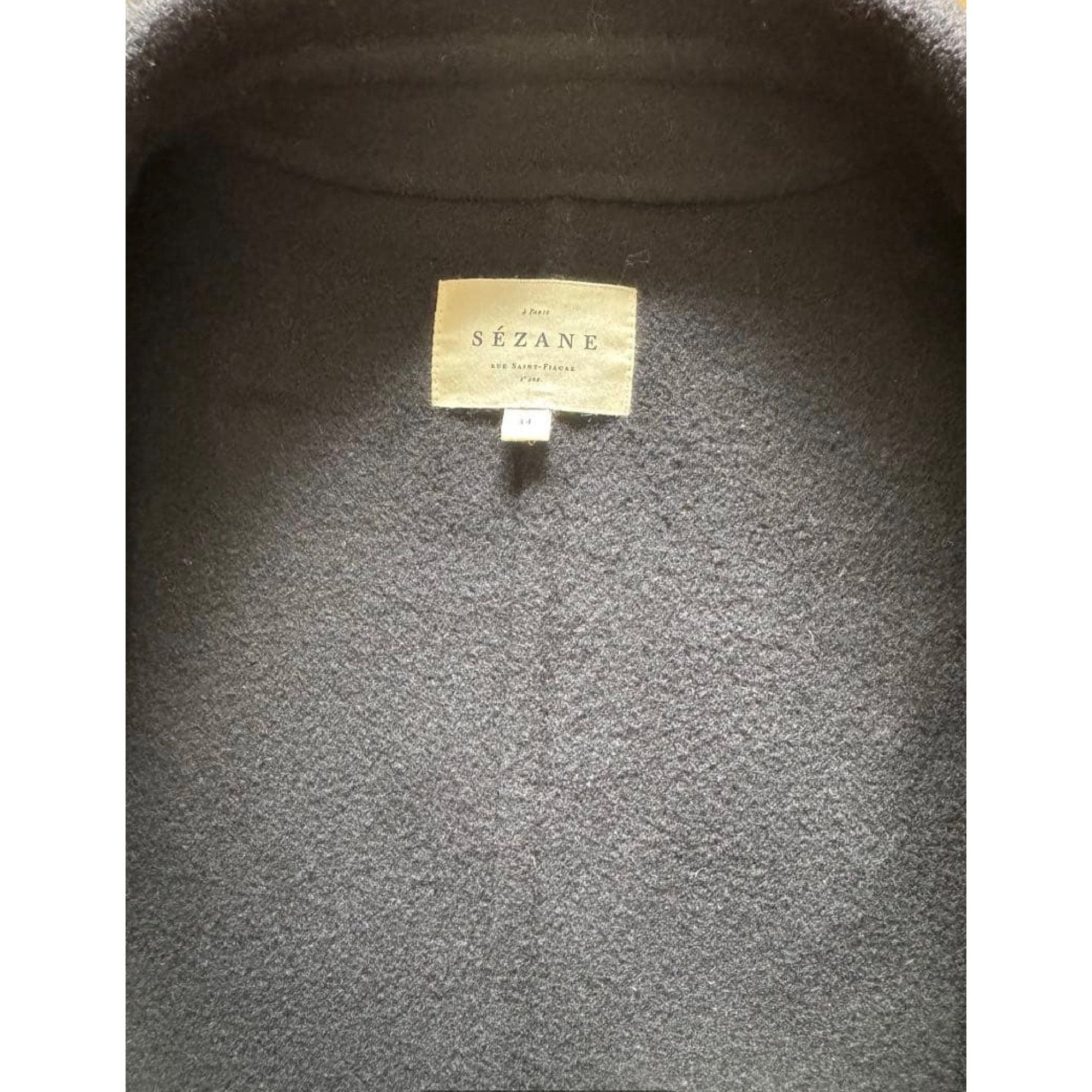 Sezane Sezane black full wool Rick coat SZ34 bust40 Size XS / US 0-2 / IT 36-38 - 5 Thumbnail