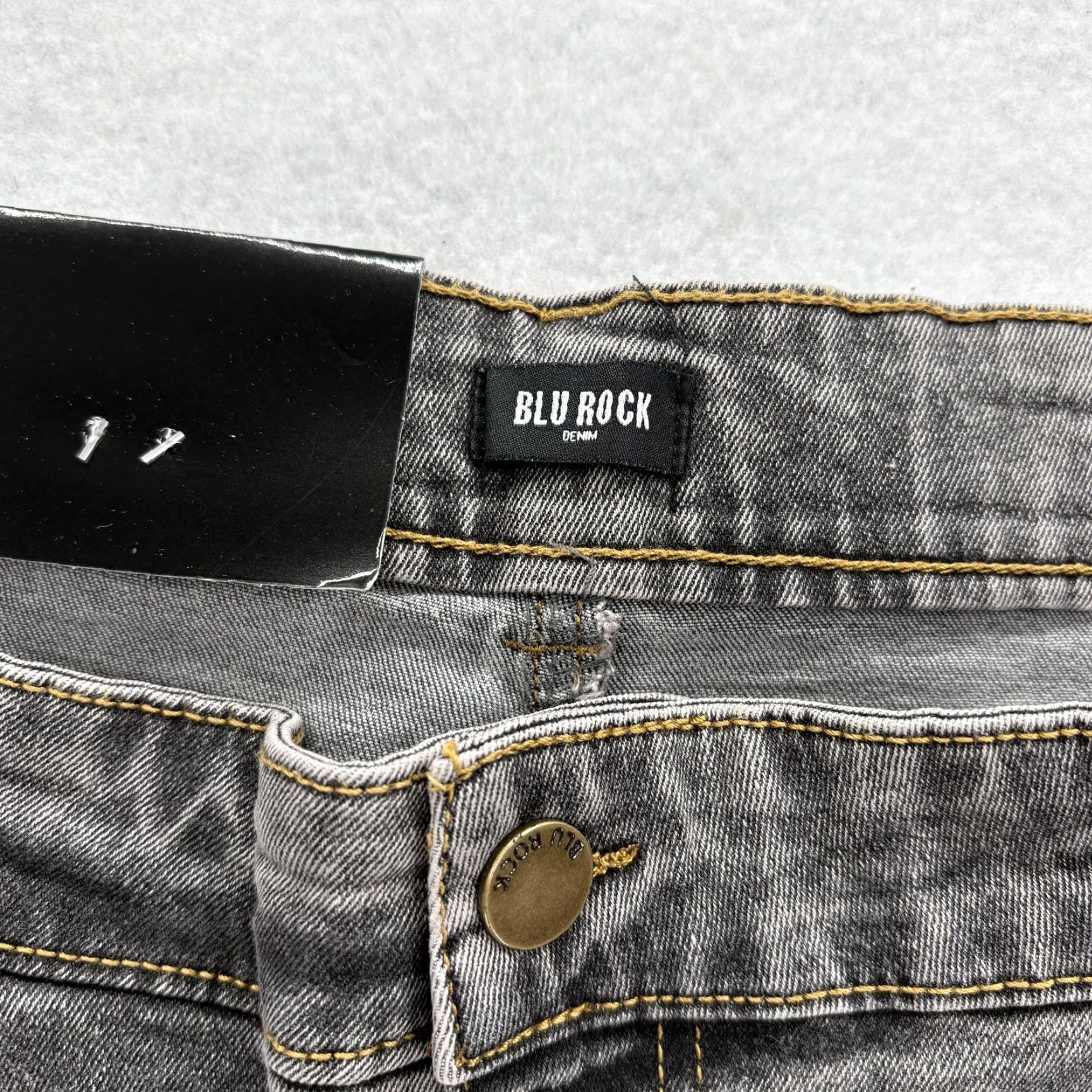 Denime Blu Rock Jeans Mens 40x31 Gray Medium Wash Slim Tapered Stretch Denim NWT Size US 40 / EU 56 - 5 Thumbnail