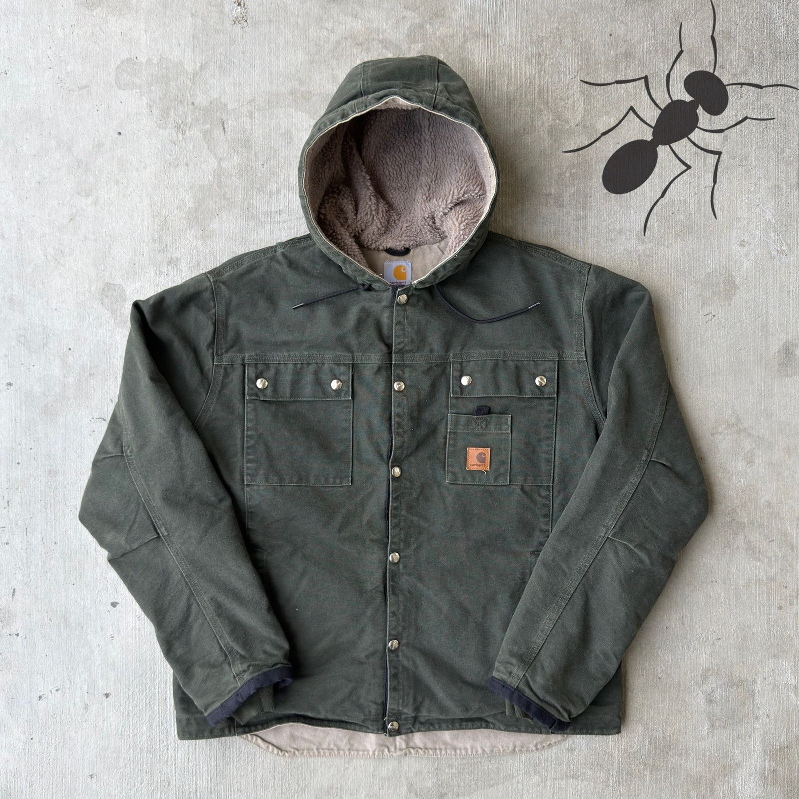 Carhartt Carhartt Sandstone Sherpa-Lined Jacket “Moss Green” J284