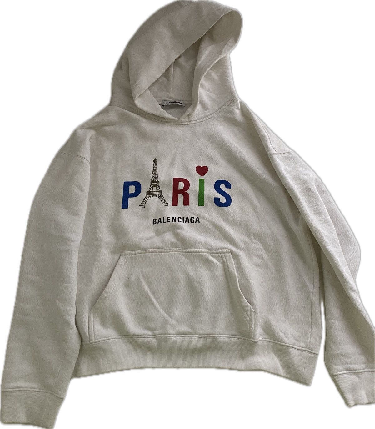 image of Balenciaga Paris Hoodie in White, Men's (Size XS)