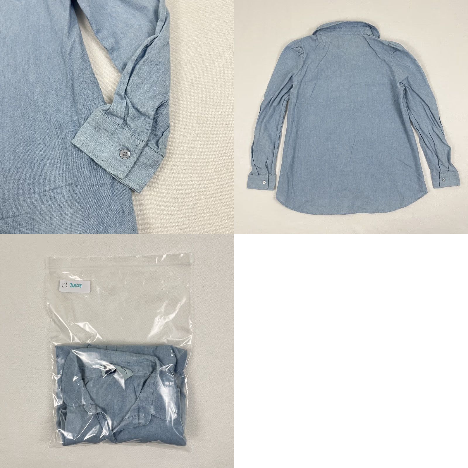 Vintage Tuckernuck Shirt Womens Medium Blue Chambray Button Front Career Coastal Blouse Size M / US 6-8 / IT 42-44 - 8 Thumbnail