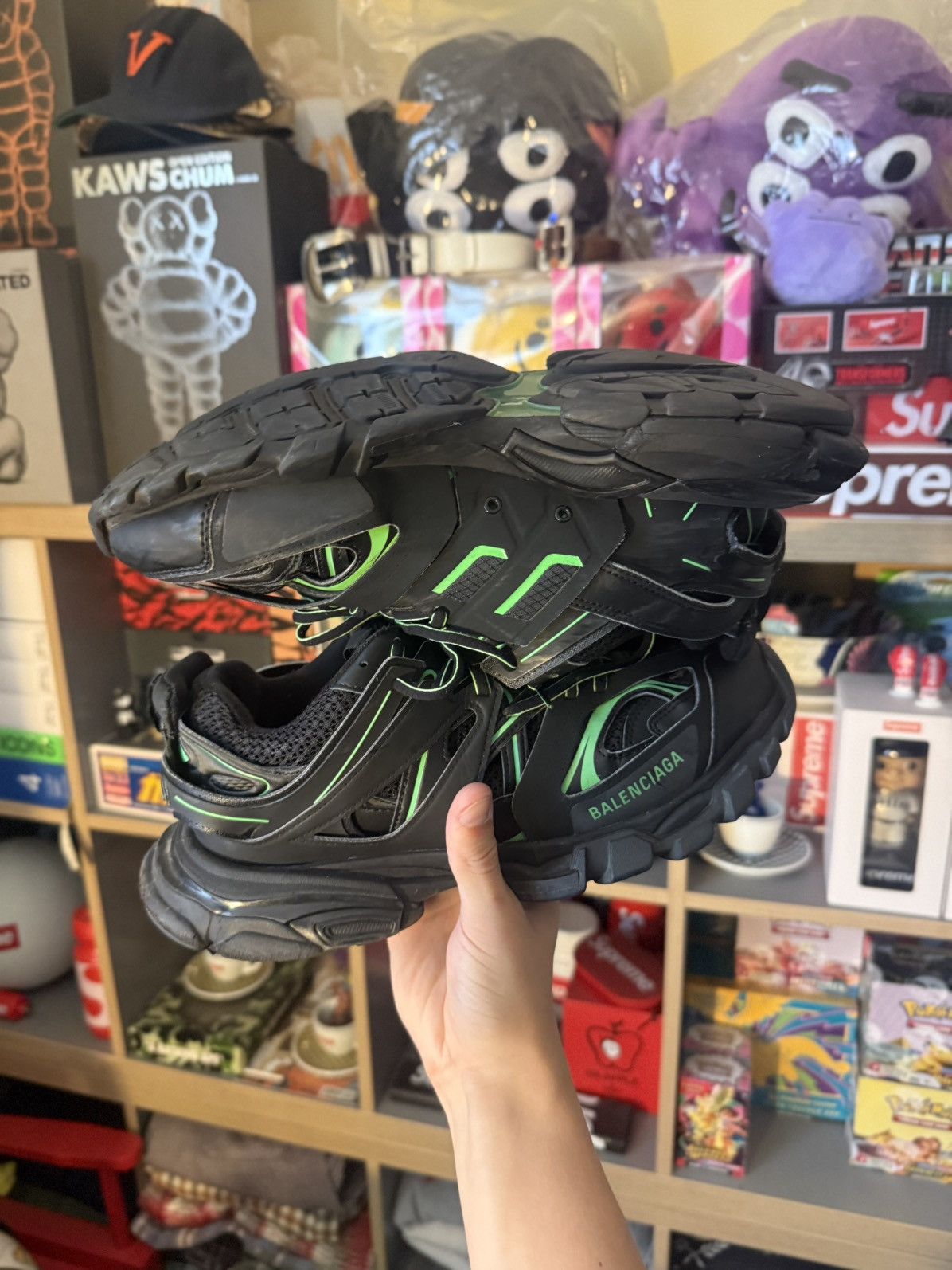 Balenciaga Balenciaga Black/Green Track Sneakers Size US 9 / EU 42 - 5 Thumbnail