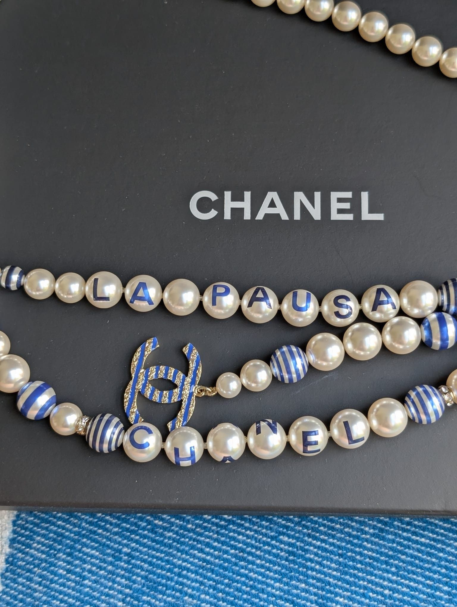Chanel Chanel CC P19C La Pausa Pearl Logo GHW necklace belt tag Size ONE SIZE - 4 Thumbnail