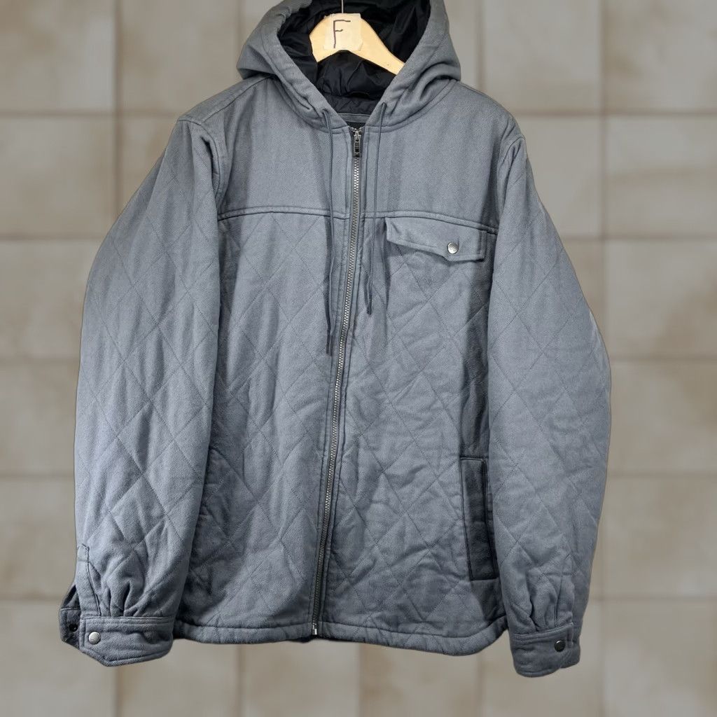 Marmot Marmot Mens Hoodie Large Full Zip Quilt Lined Light Blue Snap Button Size US L / EU 52-54 / 3 - 1 Thumbnail