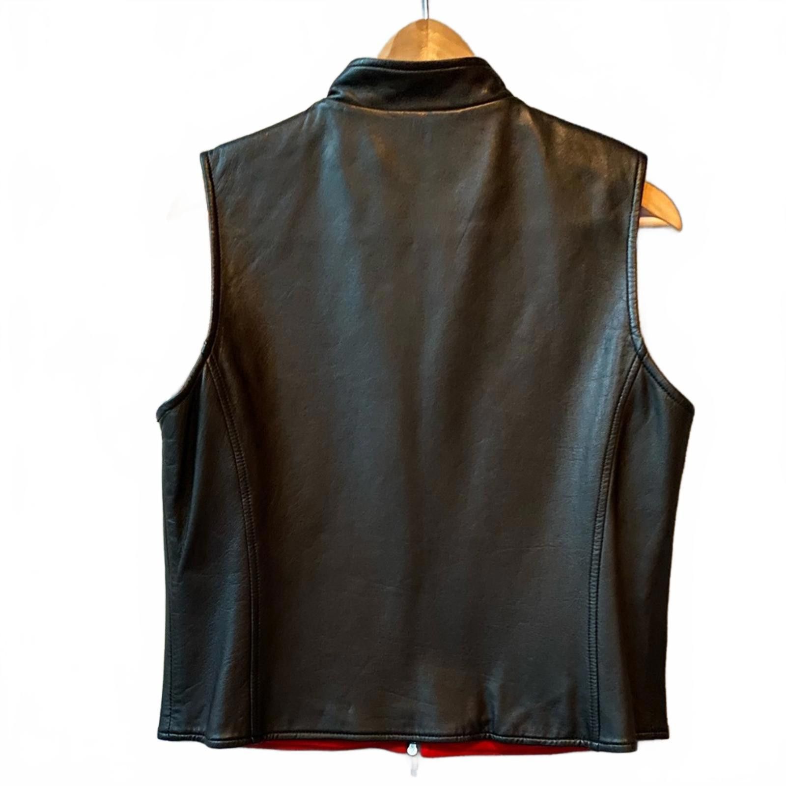 Pendleton Vintage Pendleton Leather Moto Vest Red Fleece Lined S Size S / US 4 / IT 40 - 8 Thumbnail