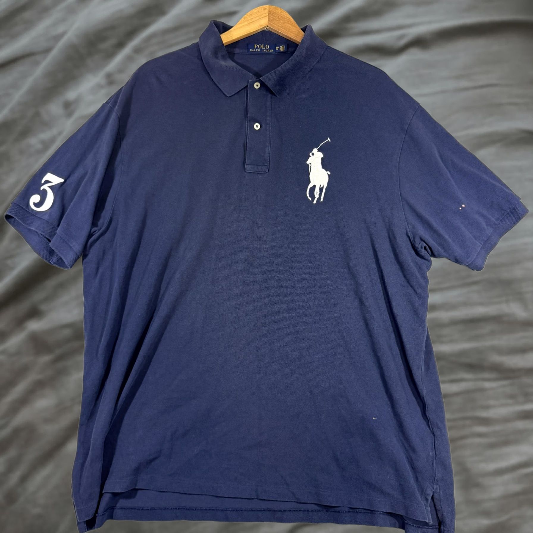 Polo Ralph Lauren Polo Ralph Lauren Polo Shirt Mens 2XB Navy Black Big Pony 3 Logo Short Sleeve Size US XXL / EU 58 / 5 - 1 Thumbnail