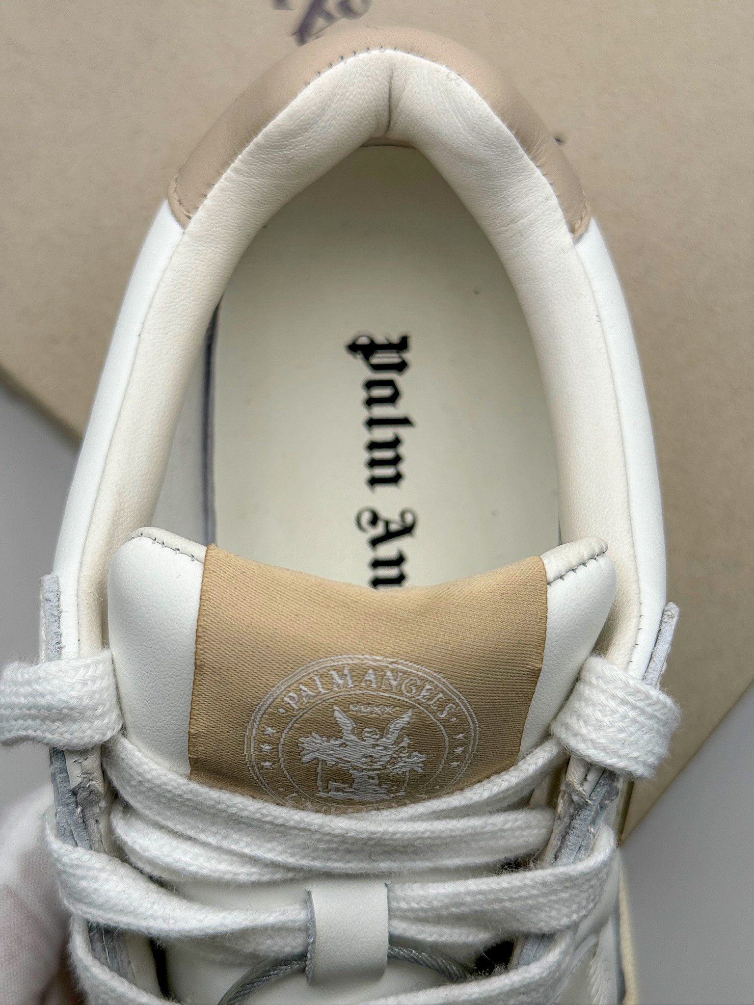 Palm Angels Palm Angels University White Beige Luxury Sneakers Size US 6 / IT 36 - 13 Thumbnail
