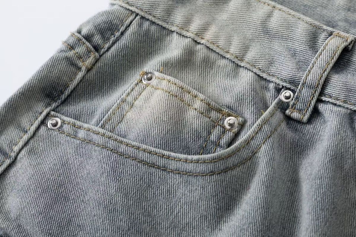 Japanese Brand × Jean Multi pocket ripped workwear wide leg cargo jeans Size US 28 / EU 44 - 7 Thumbnail