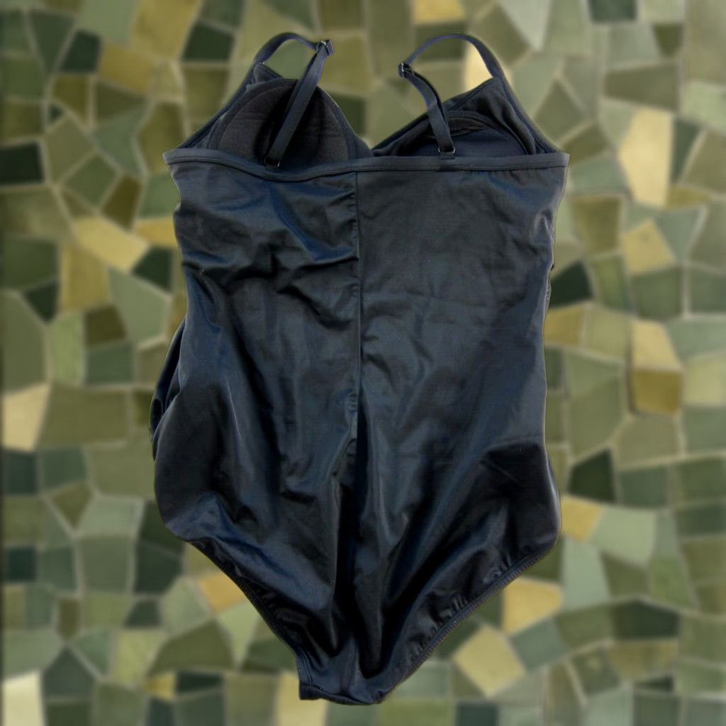 J Brand VINTAGE Embrace Your Curves Black Miracle Brand Black Slimming One Piece Swimsuit 1X Size ONE SIZE - 1 Thumbnail