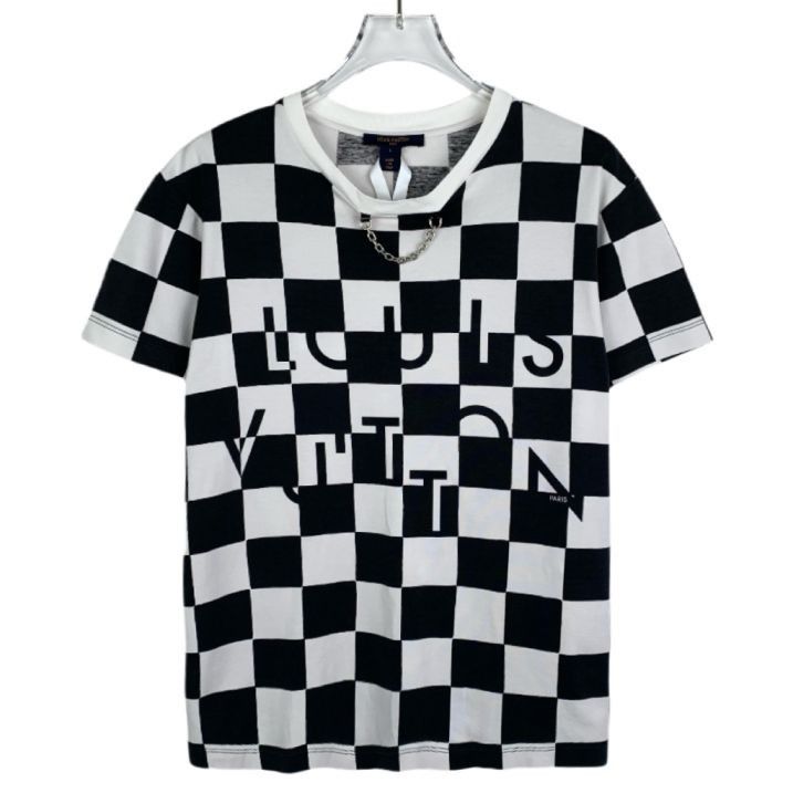Louis Vuitton Louis Vuitton Lv Logo Alphabet Print Chessboard Pattern Blac Size L / US 10 / IT 46 - 1 Thumbnail