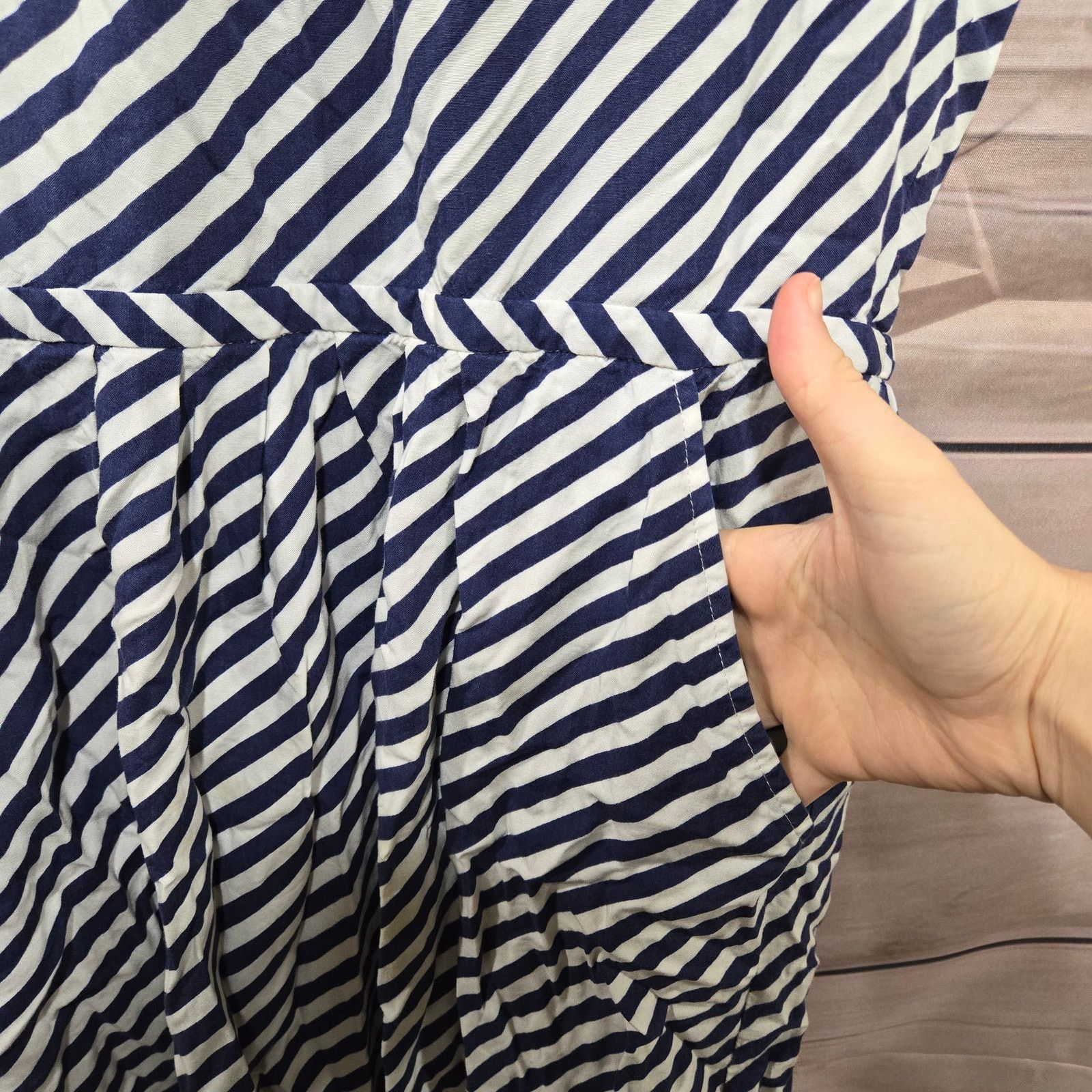 J.Crew J. Crew Blue Striped Cinch Women's A-Line Mini Dress Size 8 Size M / US 6-8 / IT 42-44 - 7 Thumbnail