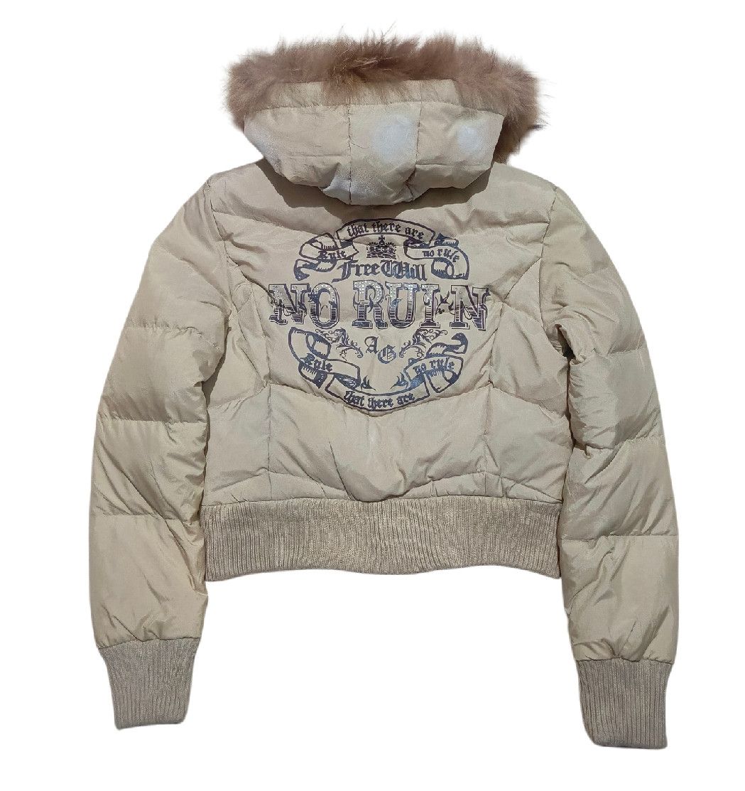 2000's Cropped Down Distressed Jacket With Real Fur