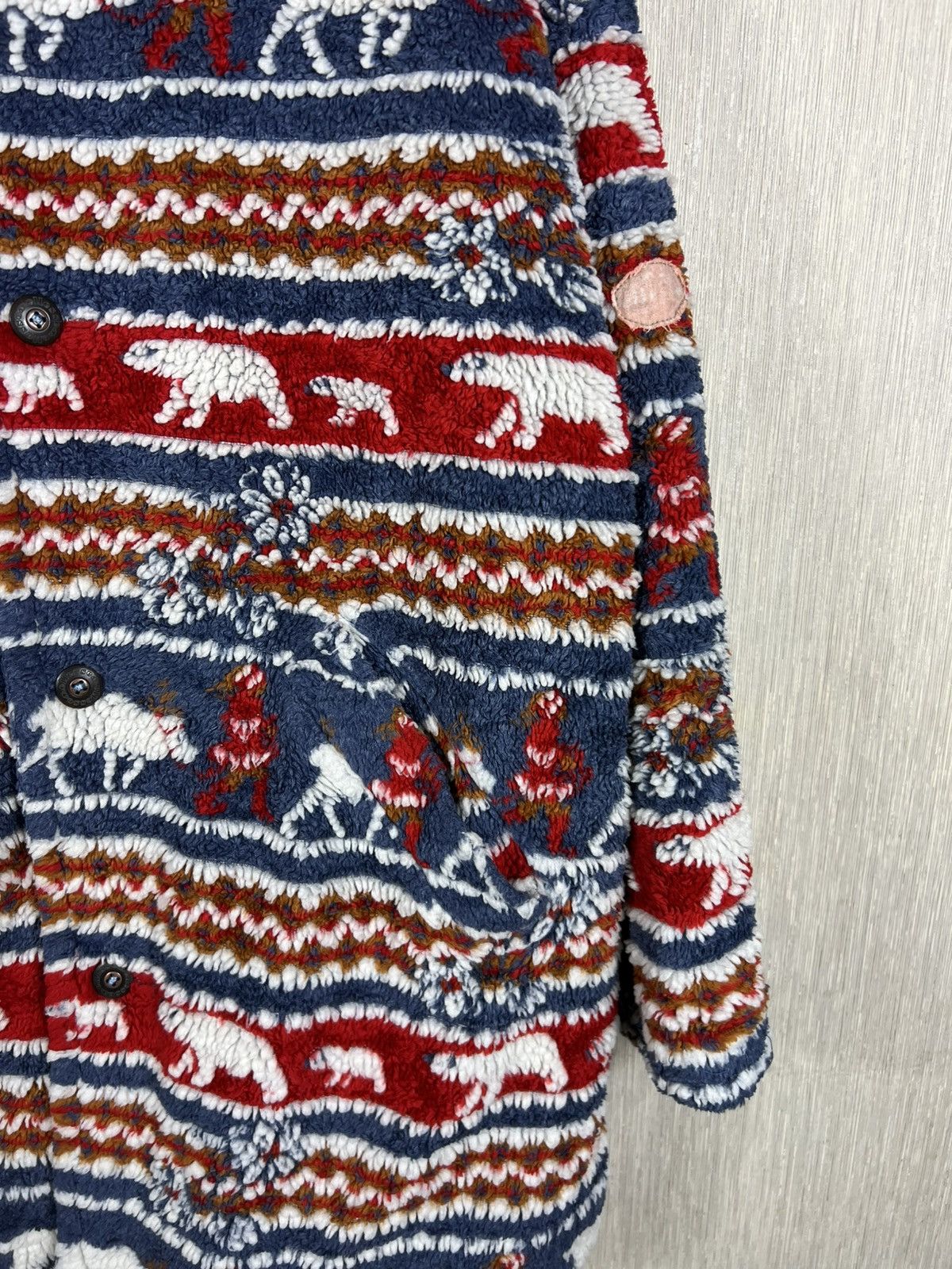 Ellesse Vintage Ellesse full print patterned sherpa coat jacket Size US L / EU 52-54 / 3 - 5 Thumbnail