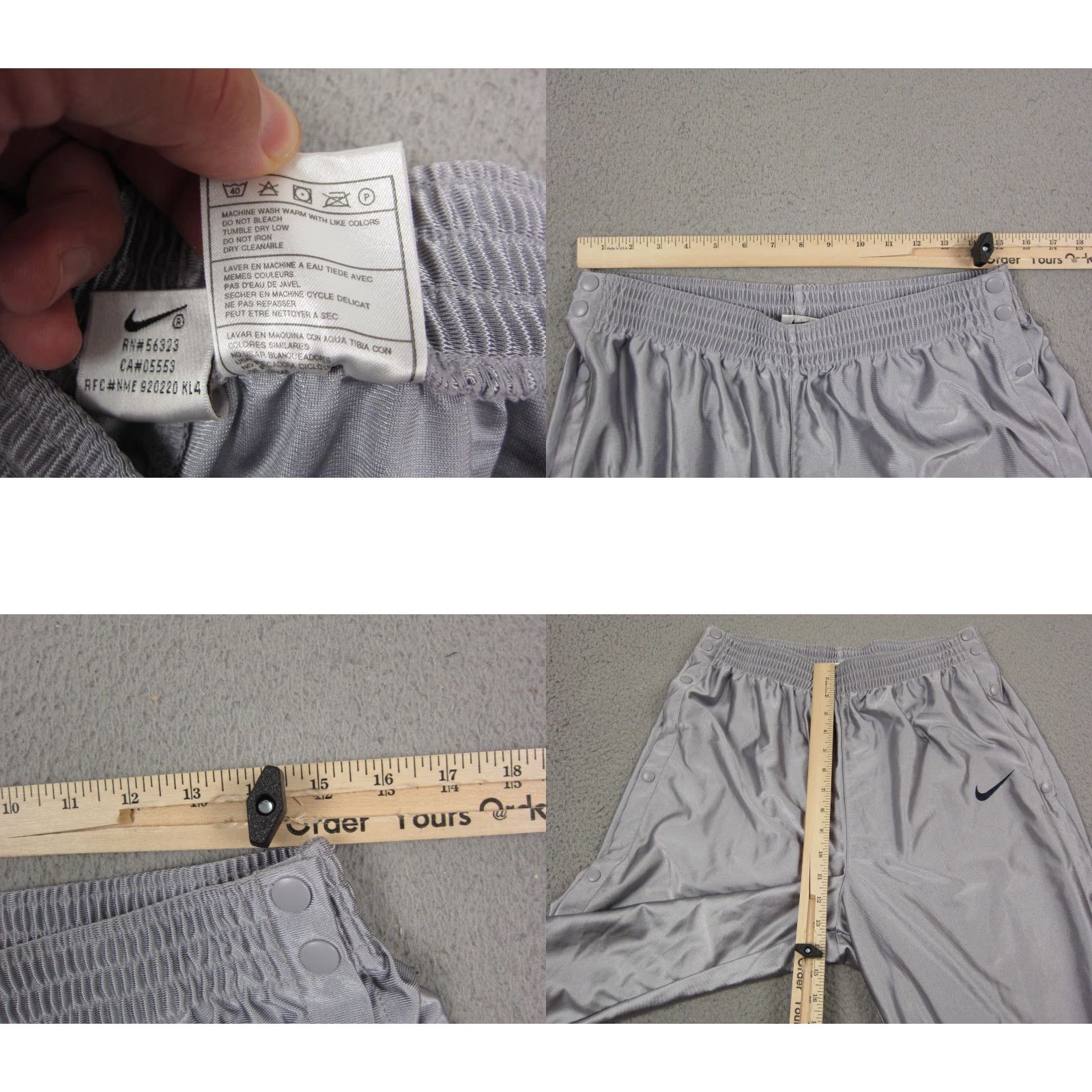 Nike VINTAGE Nike Pants XL Mens Gray 90s Warmup Snap Button Athletic Regular - 90s - MS? Size US 36 / EU 52 - 9 Thumbnail