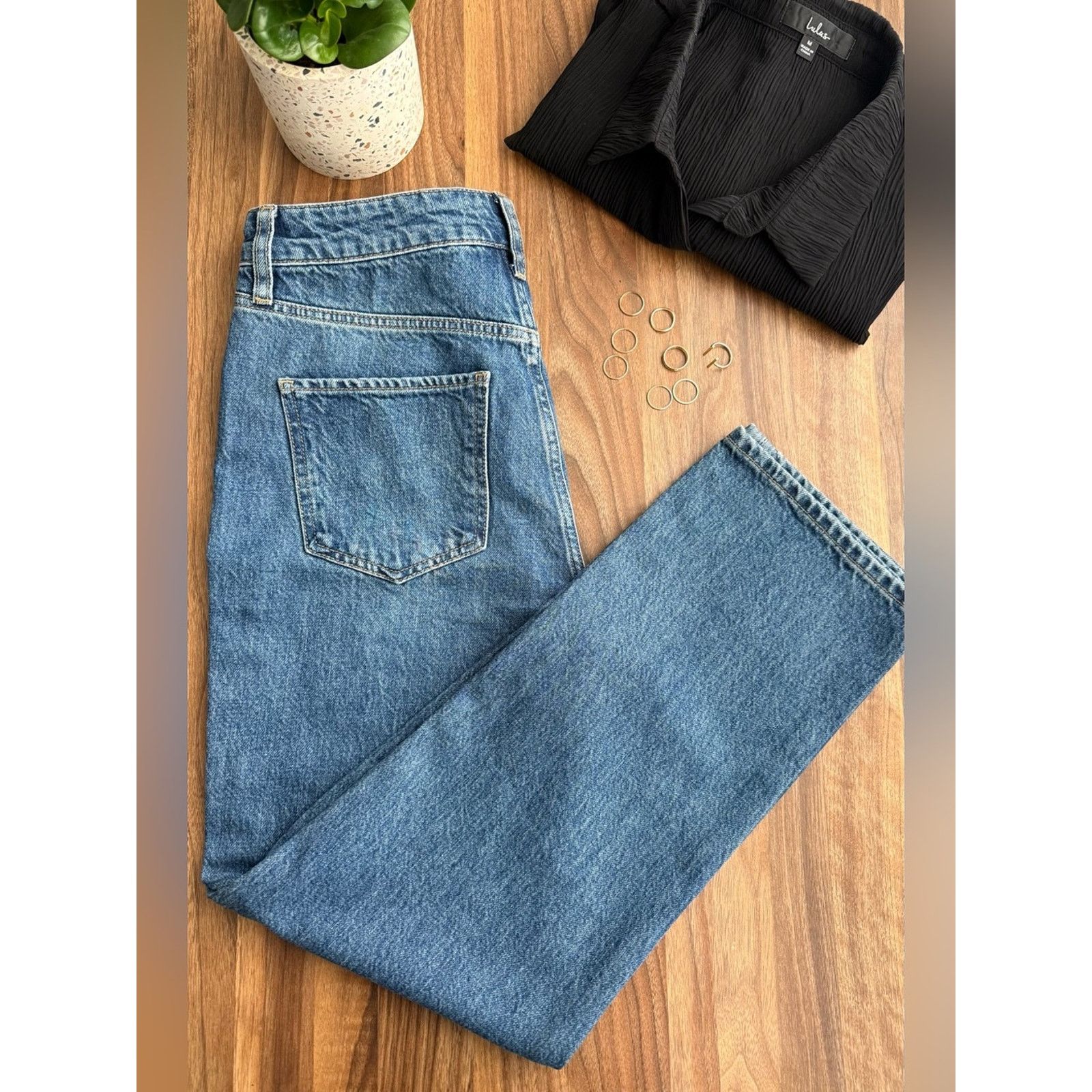 Boden Boden 100% Cotton Straight Leg High Rise Medium Wash Jeans Size 28" / US 6 / IT 42 - 2 Thumbnail