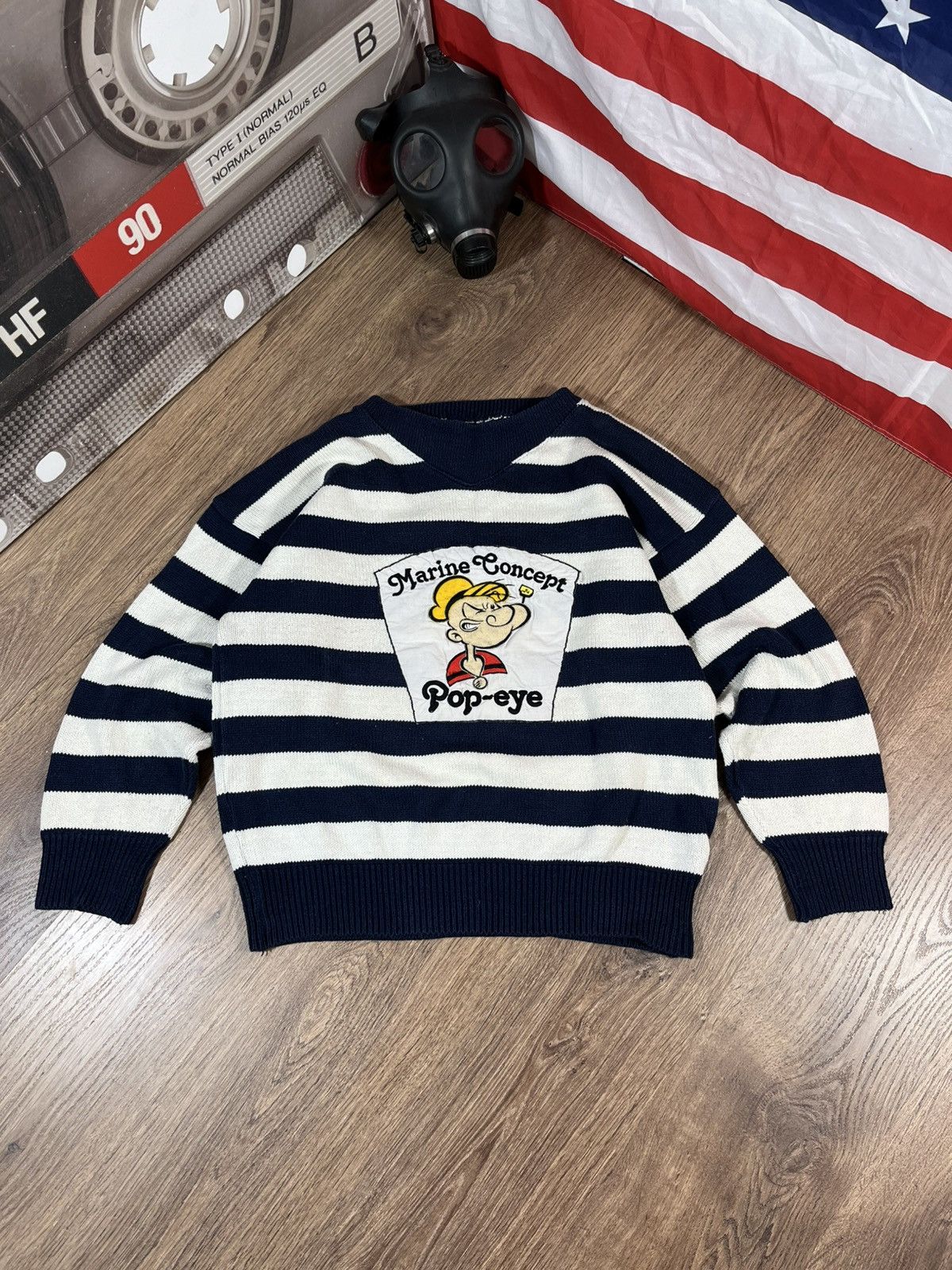 Vintage Vintage Knit Sweater Popeye 90s Size US M / EU 48-50 / 2 - 1 Thumbnail
