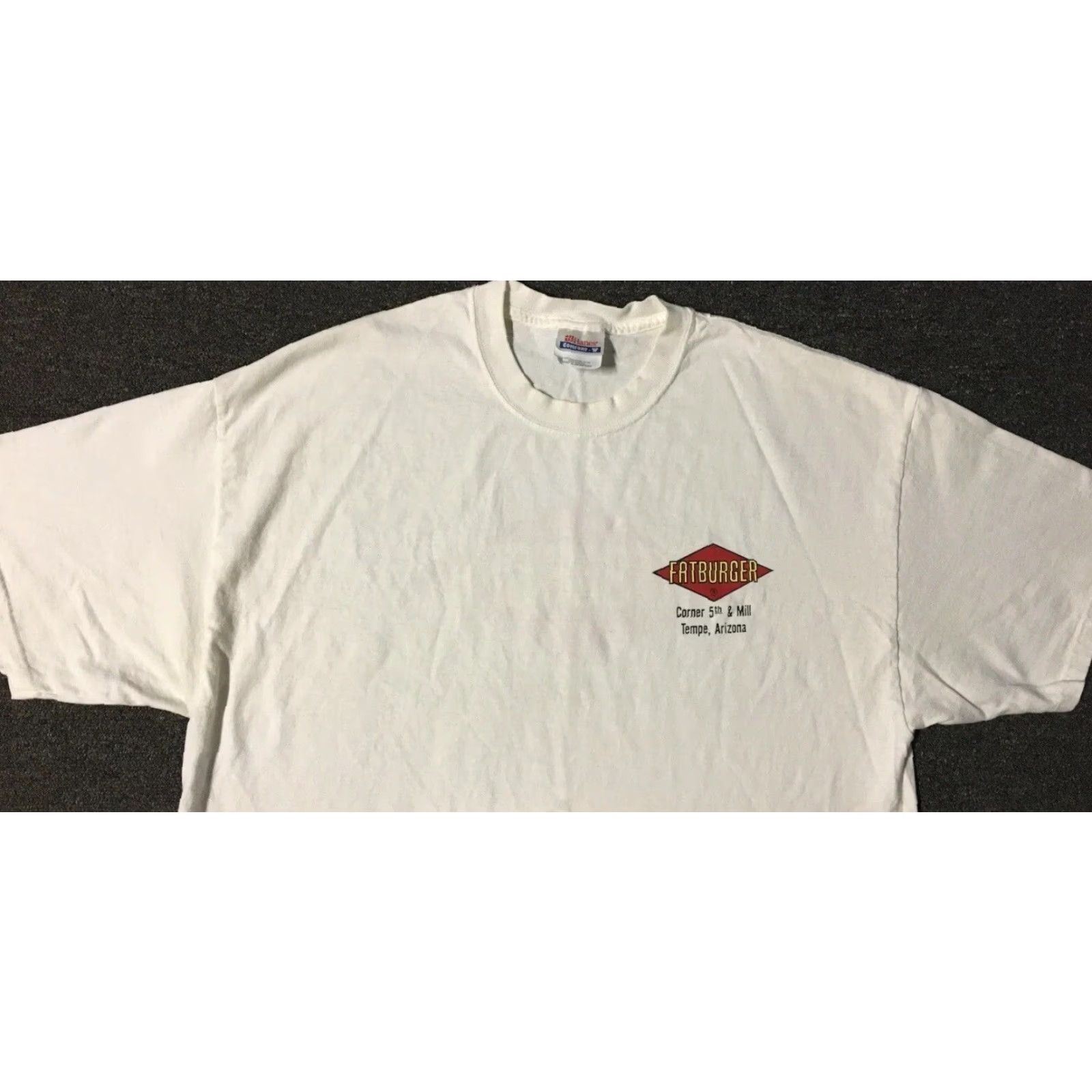 Vintage VINTAGE Fatburger Tempe T-Shirt XL White Grunge 90s Y2K Fast Food Biker Arizona USA Men’s Shirt Size US XL / EU 56 / 4 - 7 Thumbnail