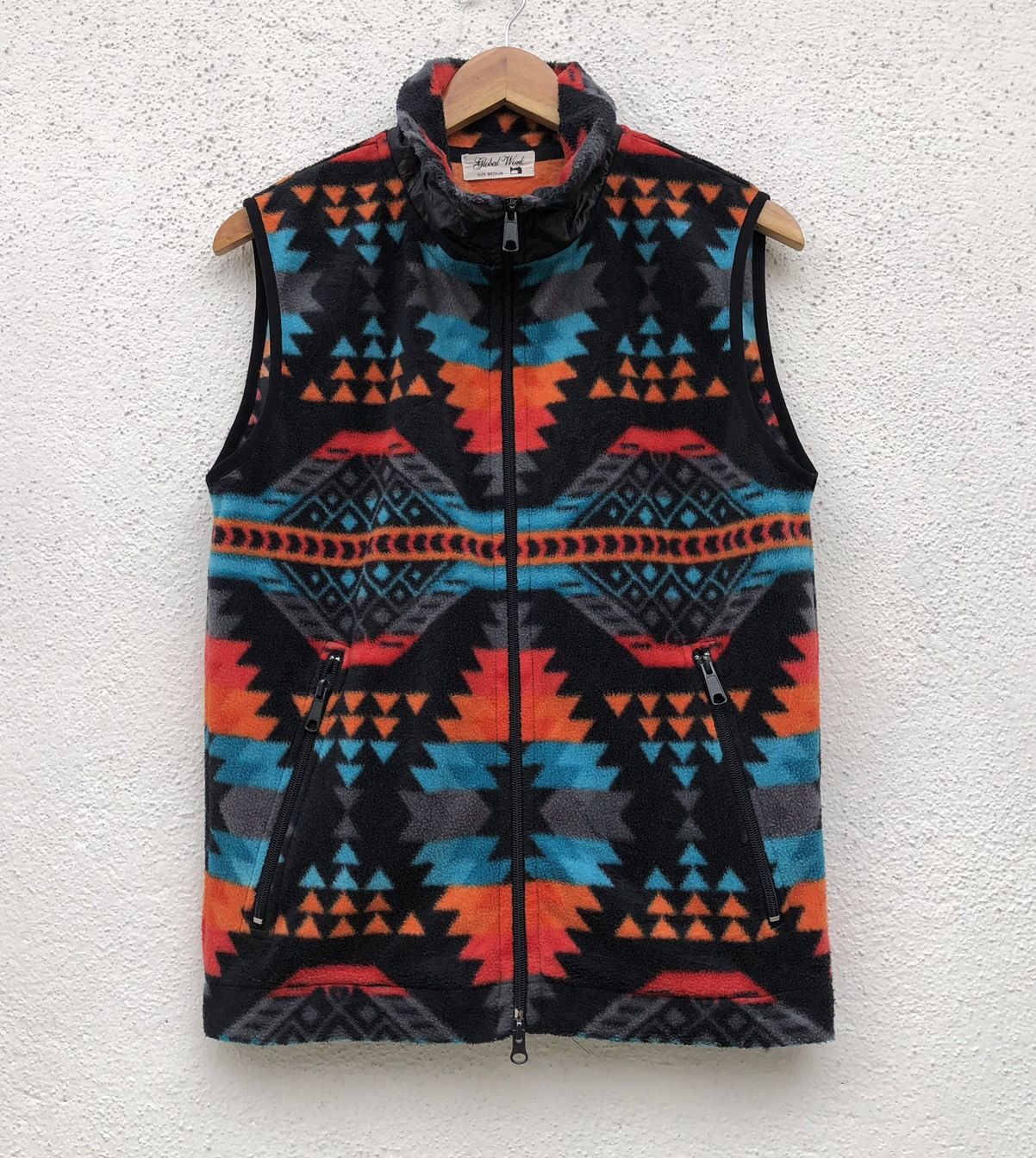 Global Work Global Work Aztec Colourful Navajo Fleece Vest Jacket Size US M / EU 48-50 / 2 - 7 Thumbnail
