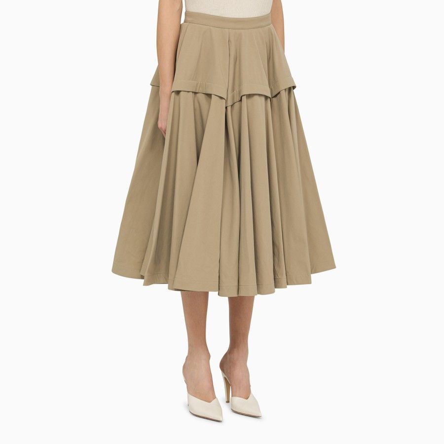 Bottega Veneta o1d2blof0824 Skirt in Beige Size 26" / US 2 / IT 38 - 3 Thumbnail