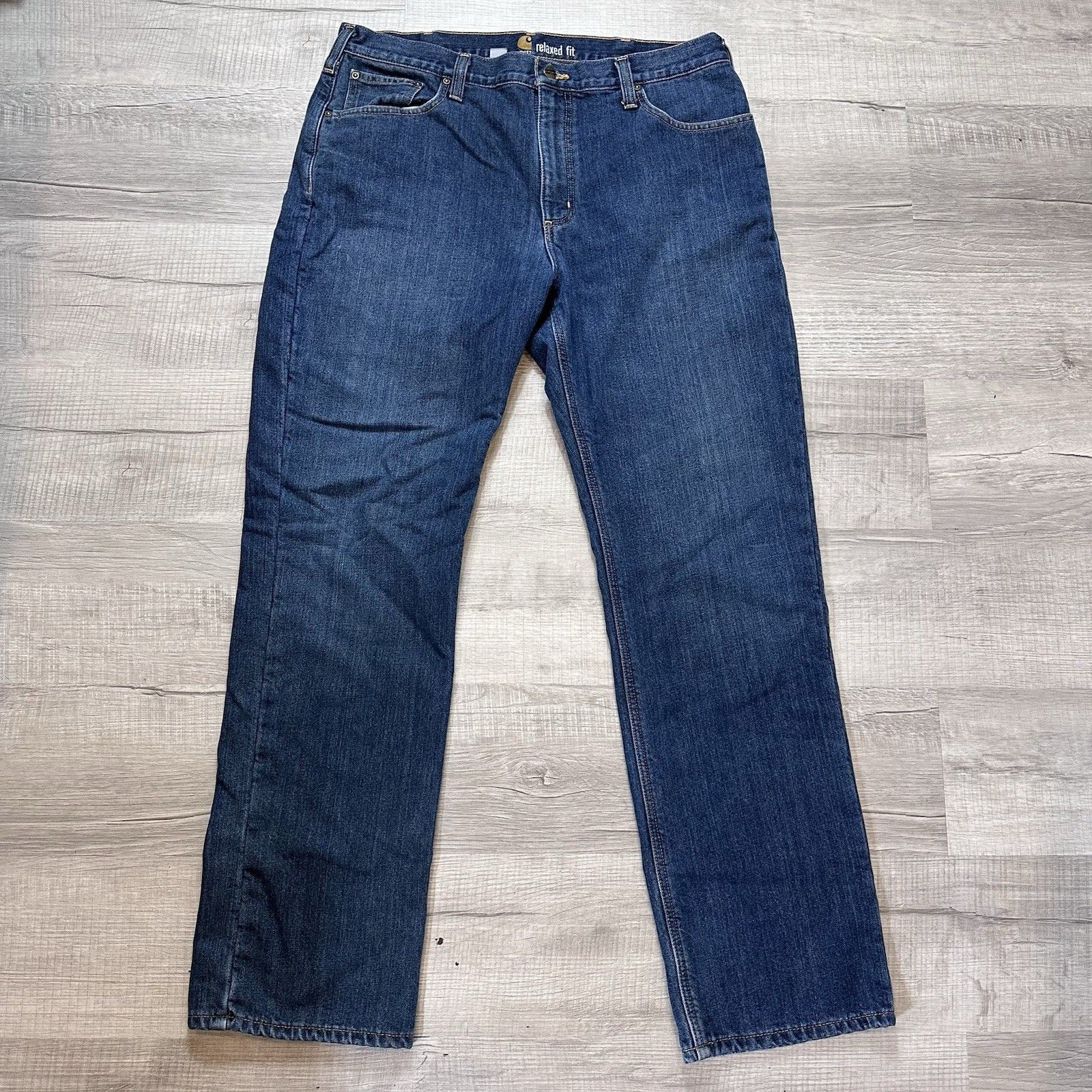 Carhartt Carhartt Relaxed Fit Holter Fleece Lined Jeans 38x34 Dark Size US 38 / EU 54 - 2 Thumbnail