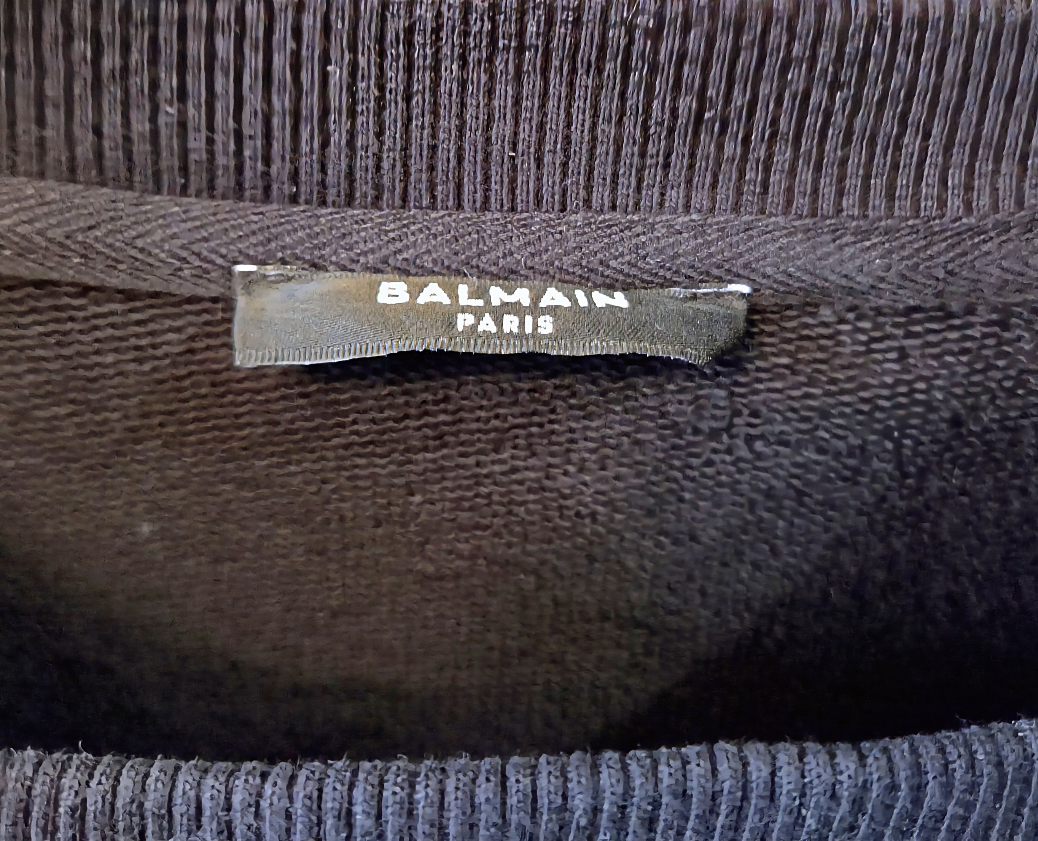 Balmain Balmain Logo Men's Black Cotton Pullover Sweater Size L Size US L / EU 52-54 / 3 - 6 Thumbnail