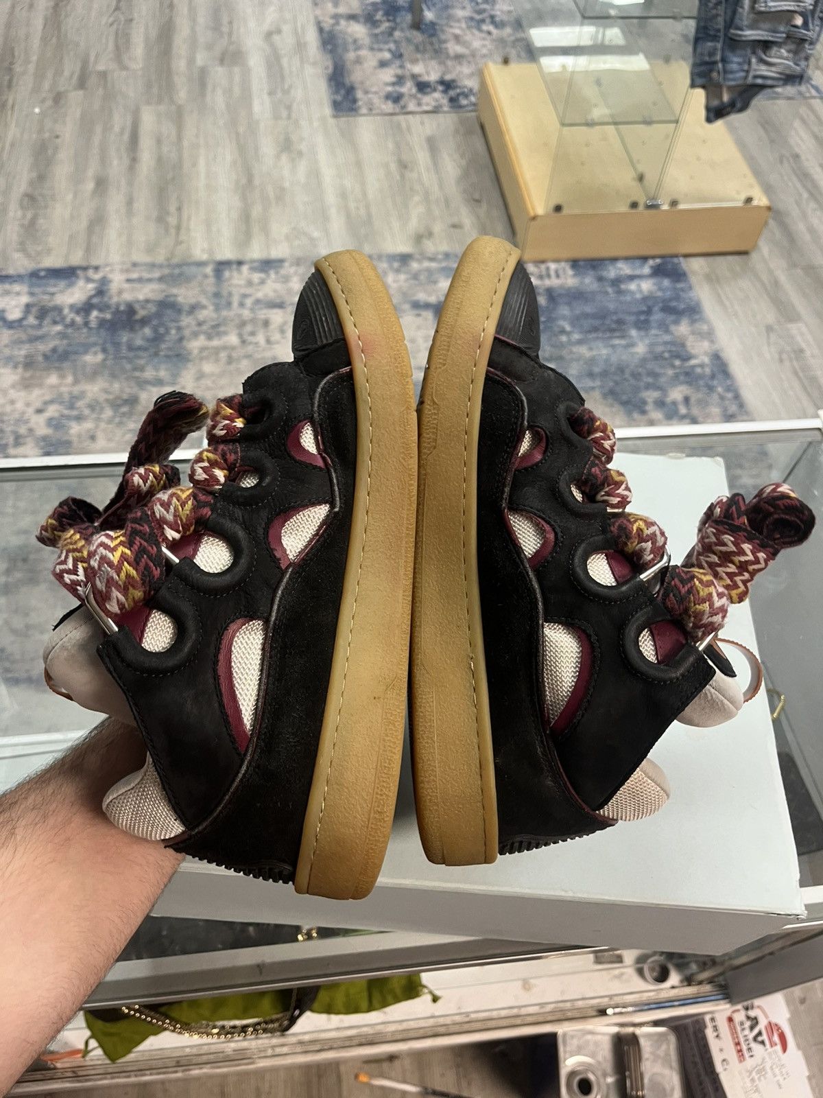 Lanvin Lanvin Curb Sneaker Black Maroon Laces Size US 11 / EU 44 - 6 Thumbnail