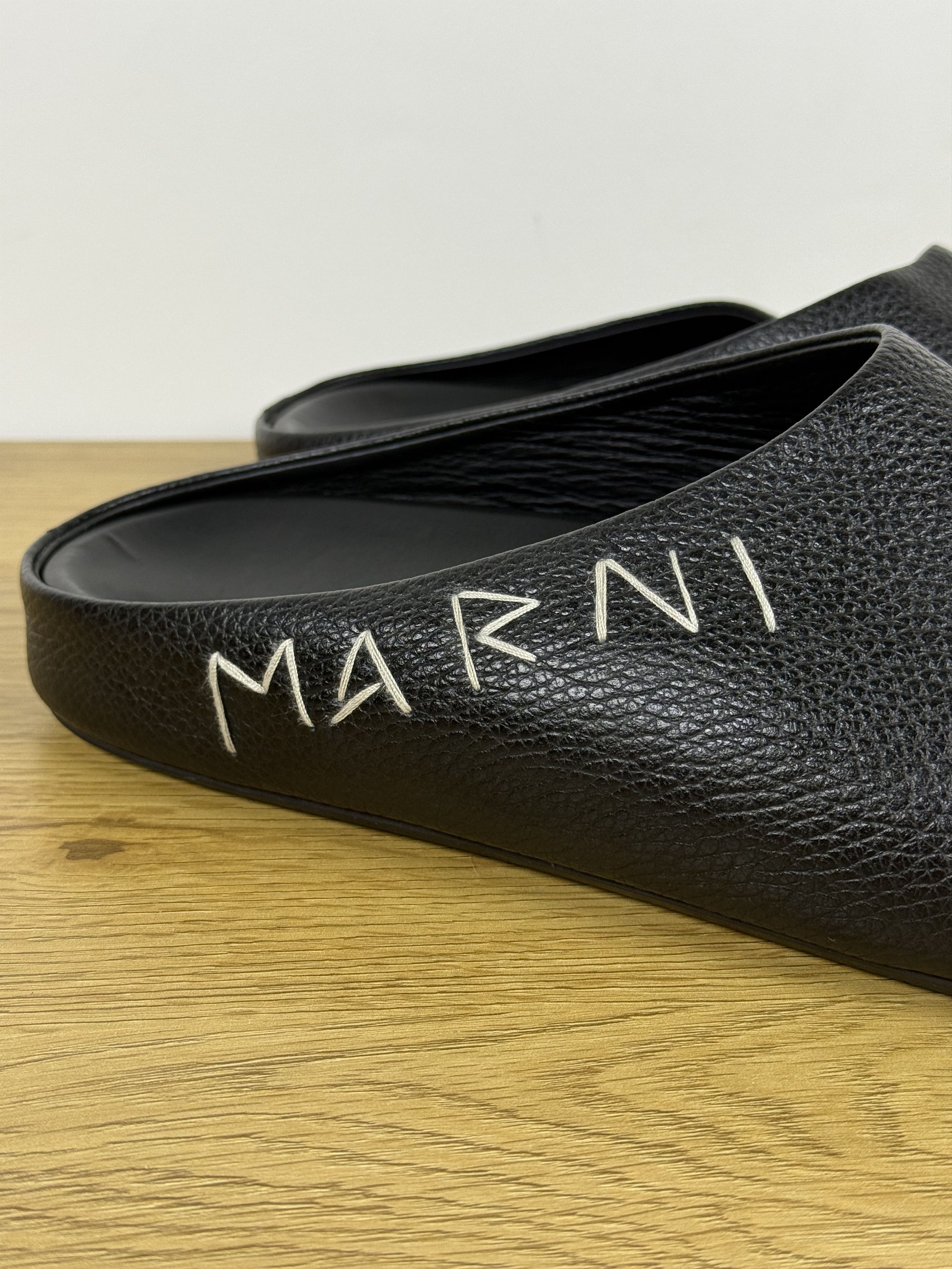 Marni Marni Fussbett Sabot 'Black Logo Embroidered' Size US 10 / EU 43 - 2 Thumbnail