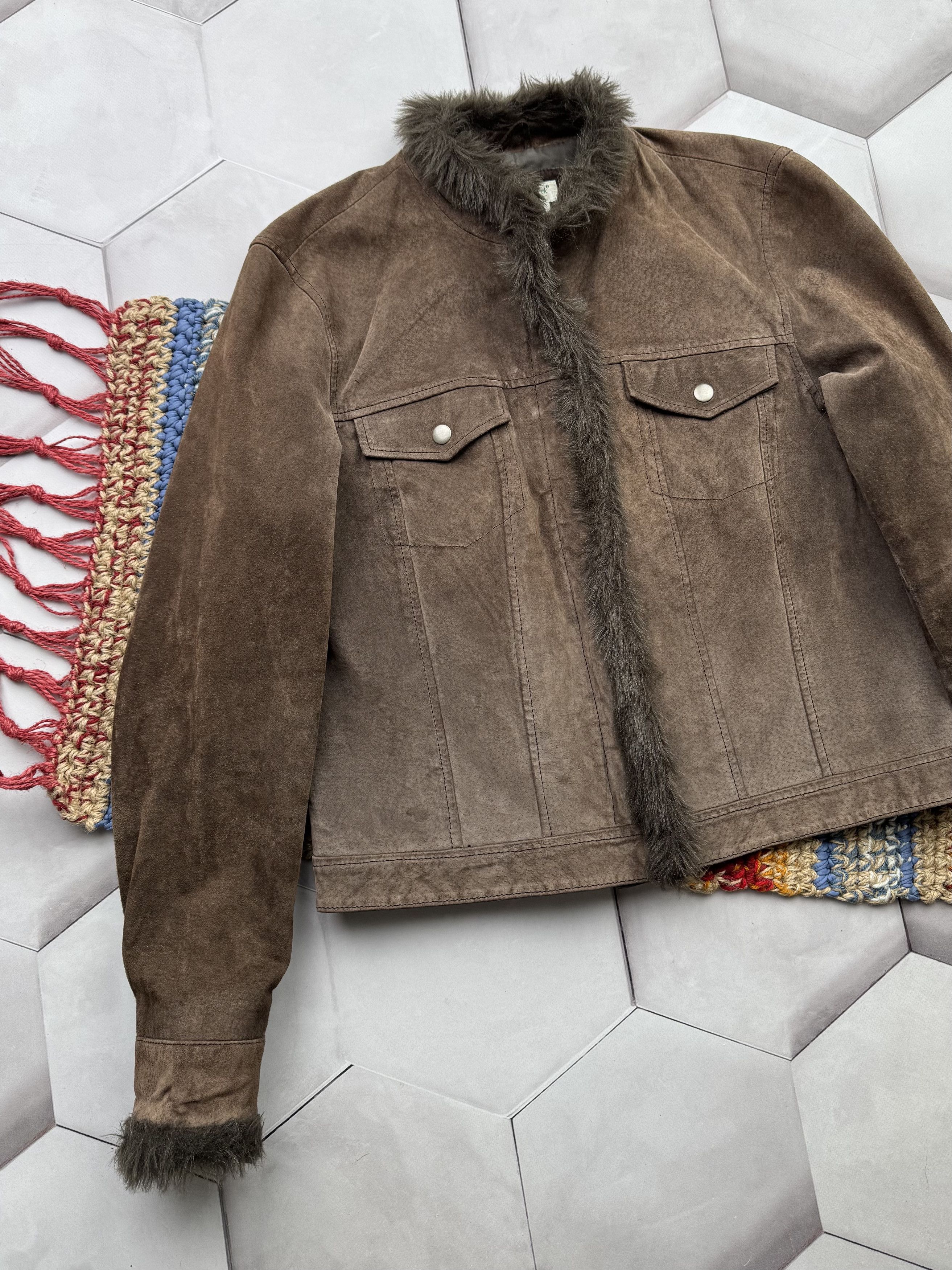 Vintage Vintage Leather Jacket With Faux Fur Details (E4) Size M / US 6-8 / IT 42-44 - 2 Thumbnail