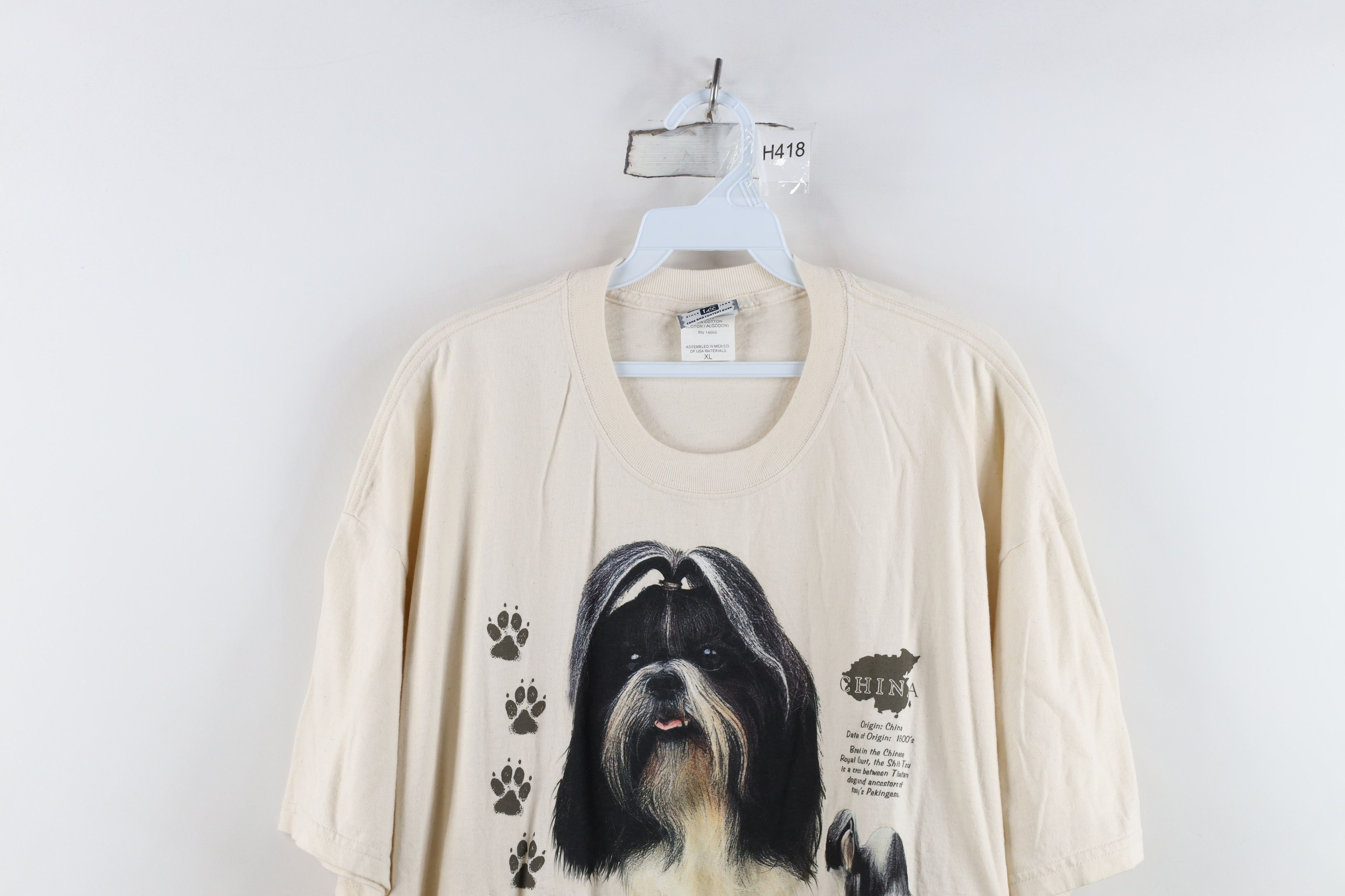 Vintage Vintage 90s Streetwear Dog Puppy Short Sleeve T-Shirt Beige Size XL / US 12-14 / IT 48-50 - 2 Thumbnail