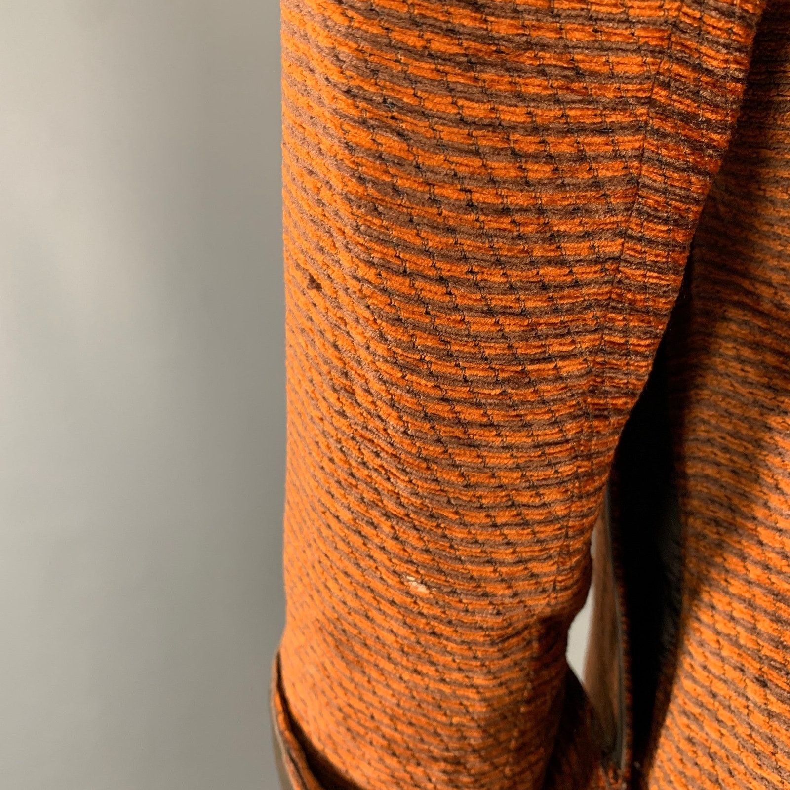 Akris AKRIS Orange Polyester Cotton Velvet Leather Cuffs Blazer Size M / US 6-8 / IT 42-44 - 6 Thumbnail