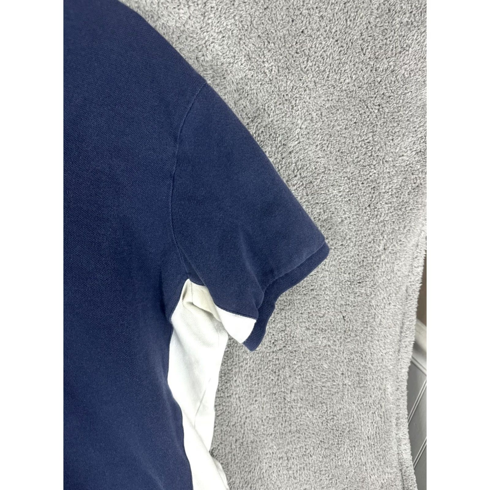 Polo Ralph Lauren VINTAGE Polo Ralph Lauren Polo Shirt Mens XL Navy White Custom Fit Red Stripes Short Slv Size US XL / EU 56 / 4 - 3 Thumbnail