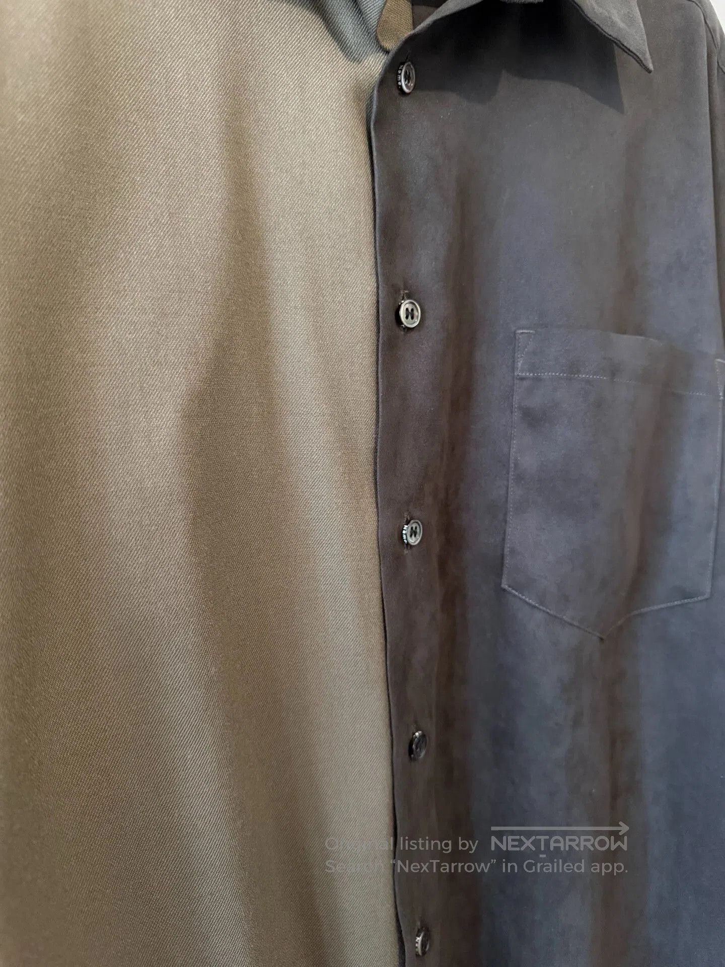 Japanese Brand Spliced Wool-Polyester Shirt. Size S / US 4 / IT 40 - 3 Thumbnail