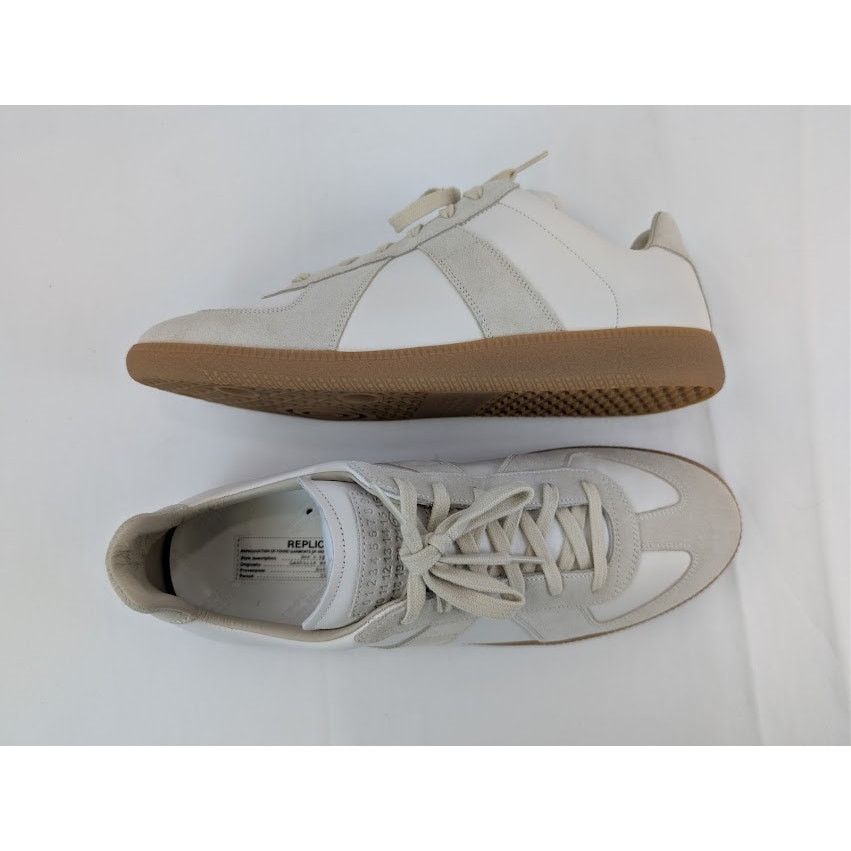Maison Margiela o1rshd1 Leather Replica Sneaker in White / Grey Size US 12 / EU 45 - 1 Thumbnail
