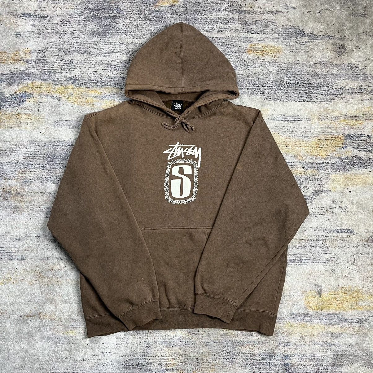 Stussy × Vintage Vintage Stussy logo hoodie brown Size US L / EU 52-54 / 3 - 4 Thumbnail